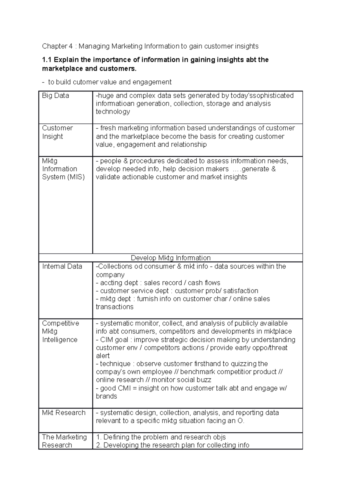 Chapter 4 - 159 - Lecture Notes on Marketing Information Insights - Studocu