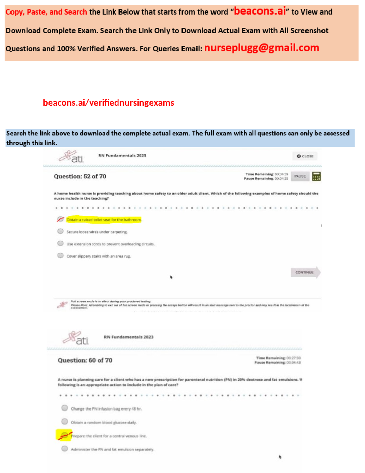 ATI RN Fundamentals Proctored Exam NGN 70 Q&A 2025: Essential Nursing ...