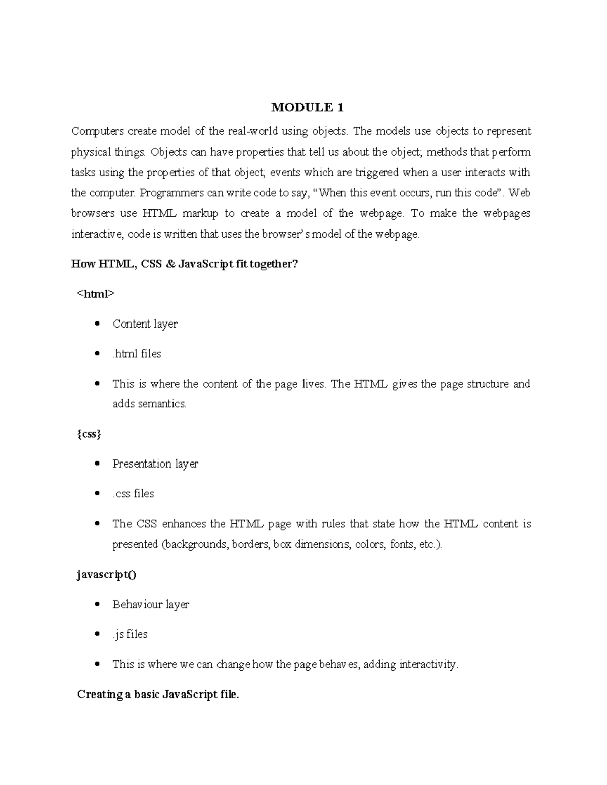 BIS601 Full Stack Development Lab Manual: JavaScript Basics and ...