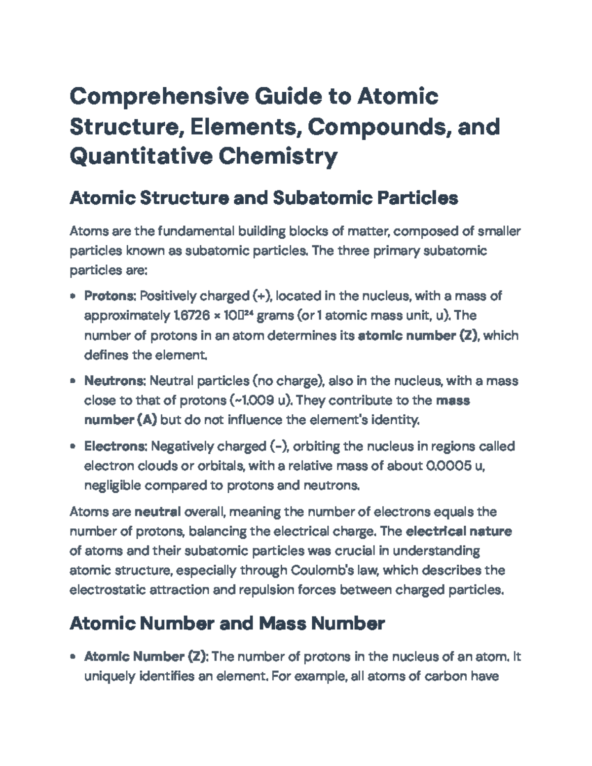 Comprehensive Guide to Atomic Structure, Elements, & Ionic Compounds ...
