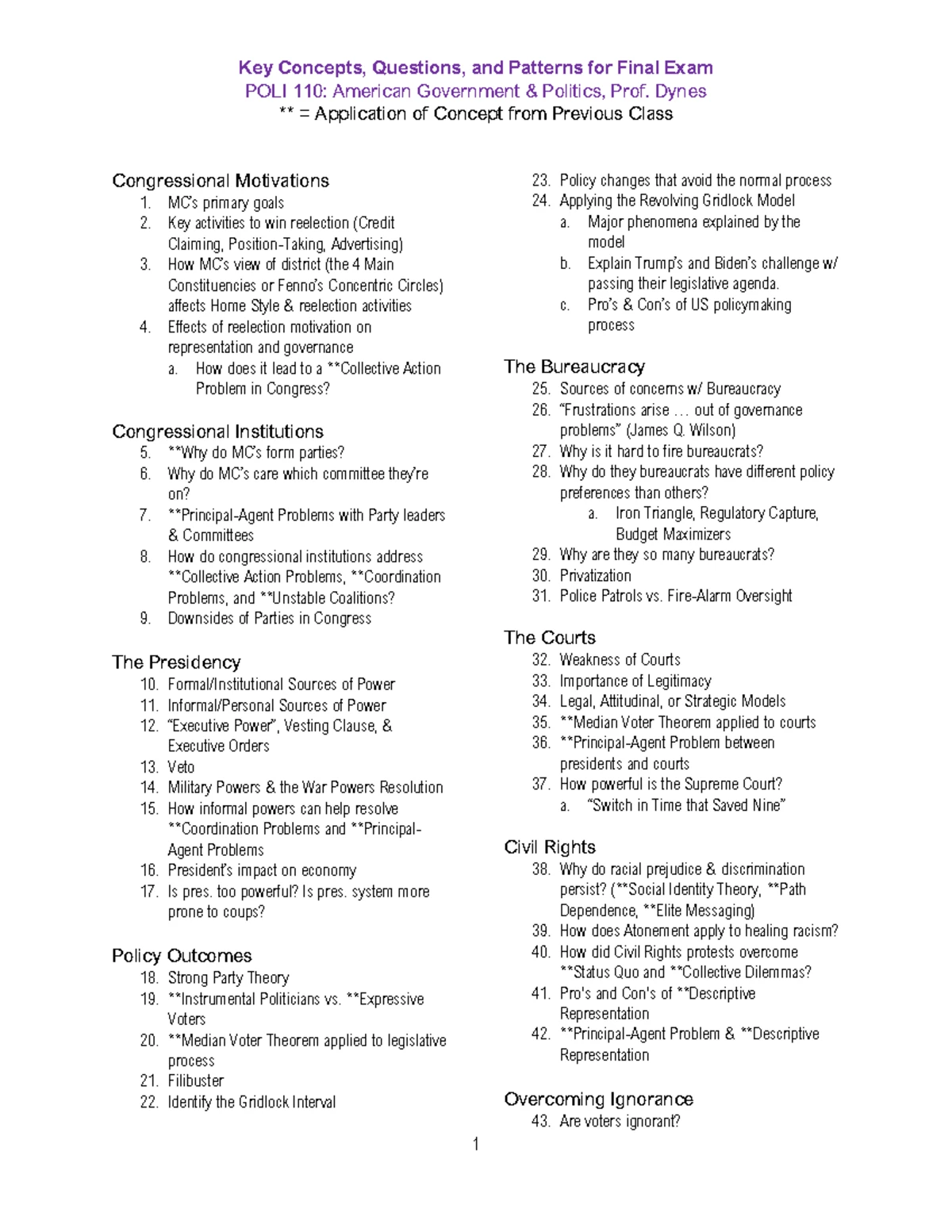 Political Science 110 Final Exam Review: American Gov & Politics Insights -  Studocu