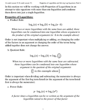 PRECALCULUS TUTORIALS: Solving Logarithmic Equations Explained - Studocu