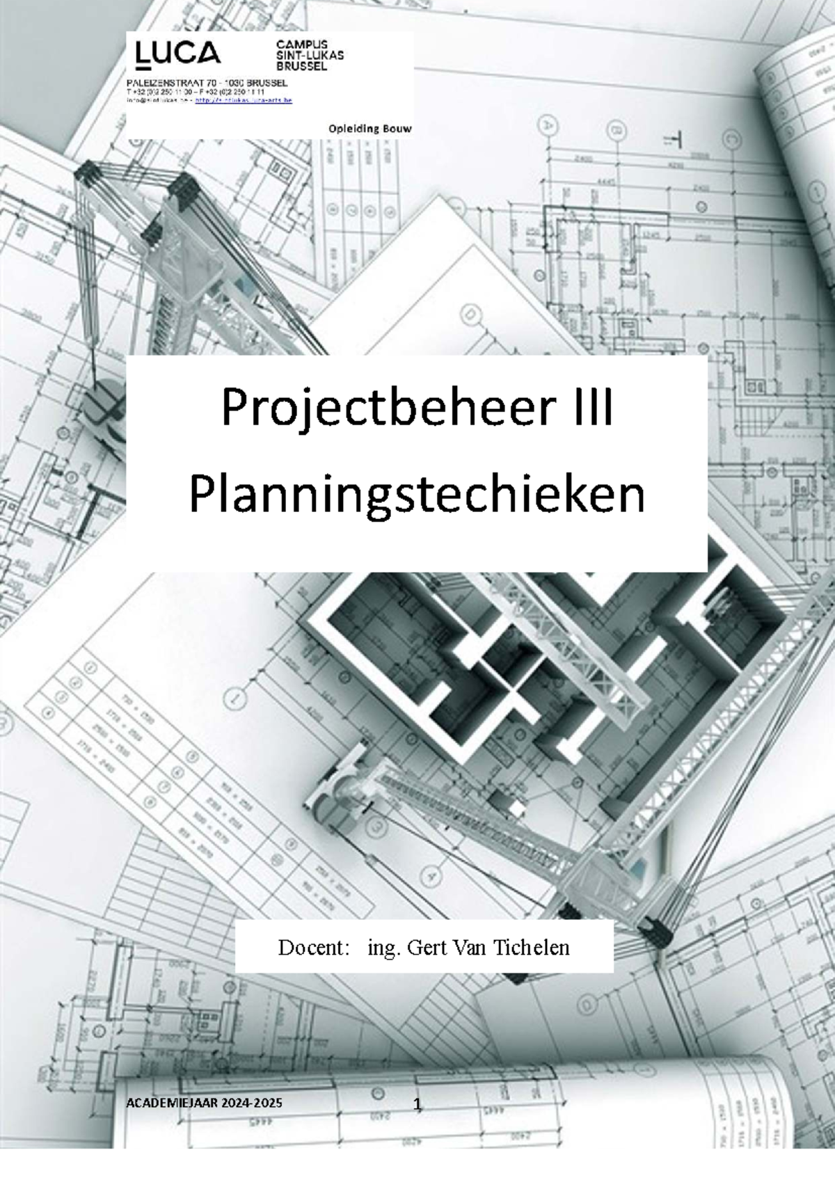 Projectbeheer: Planningstechnieken - Cursus PBH3 (Academiejaar 1) - Studocu
