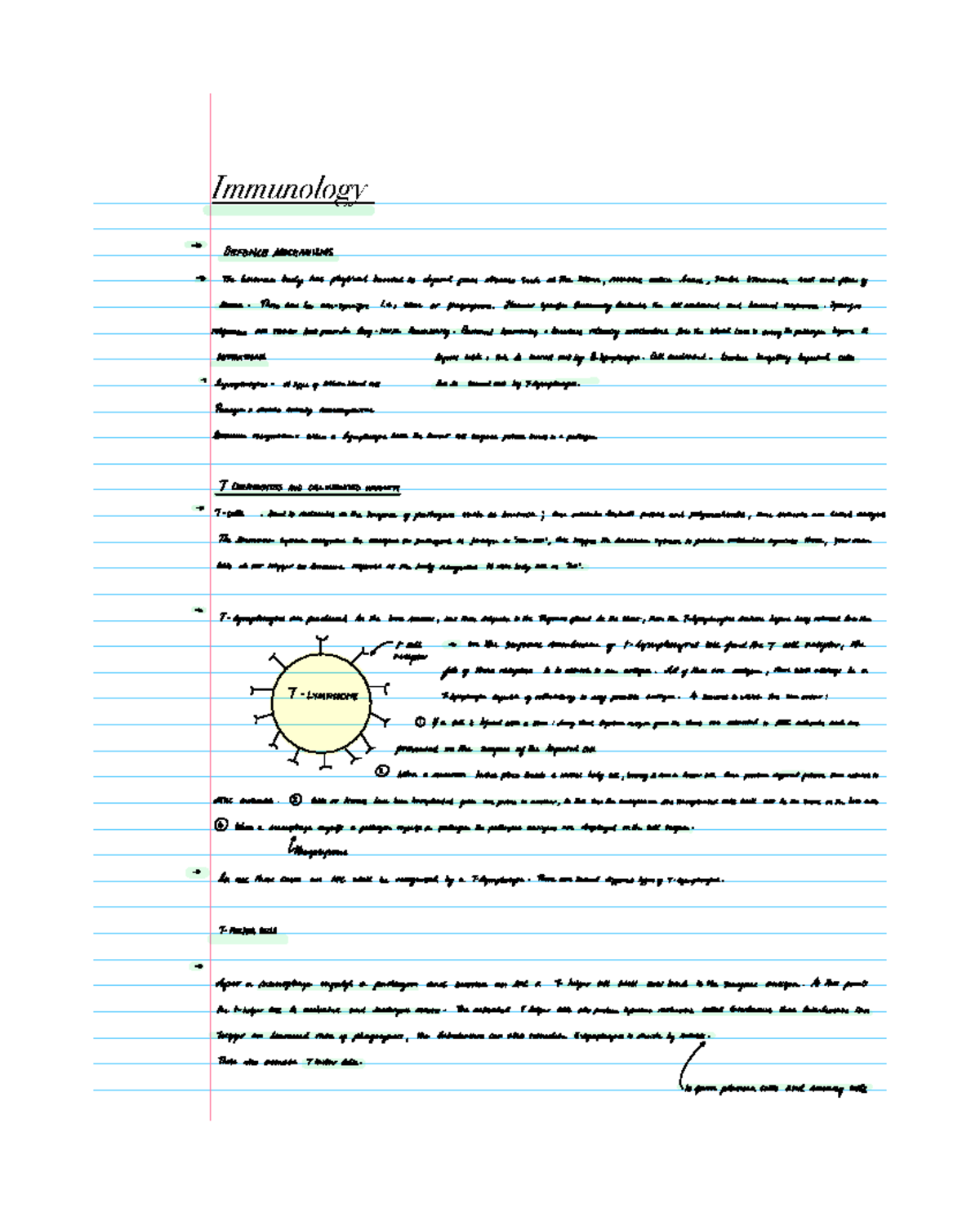 Immunology DEF 101 - Comprehensive Notes on Defense Mechanisms - Studocu