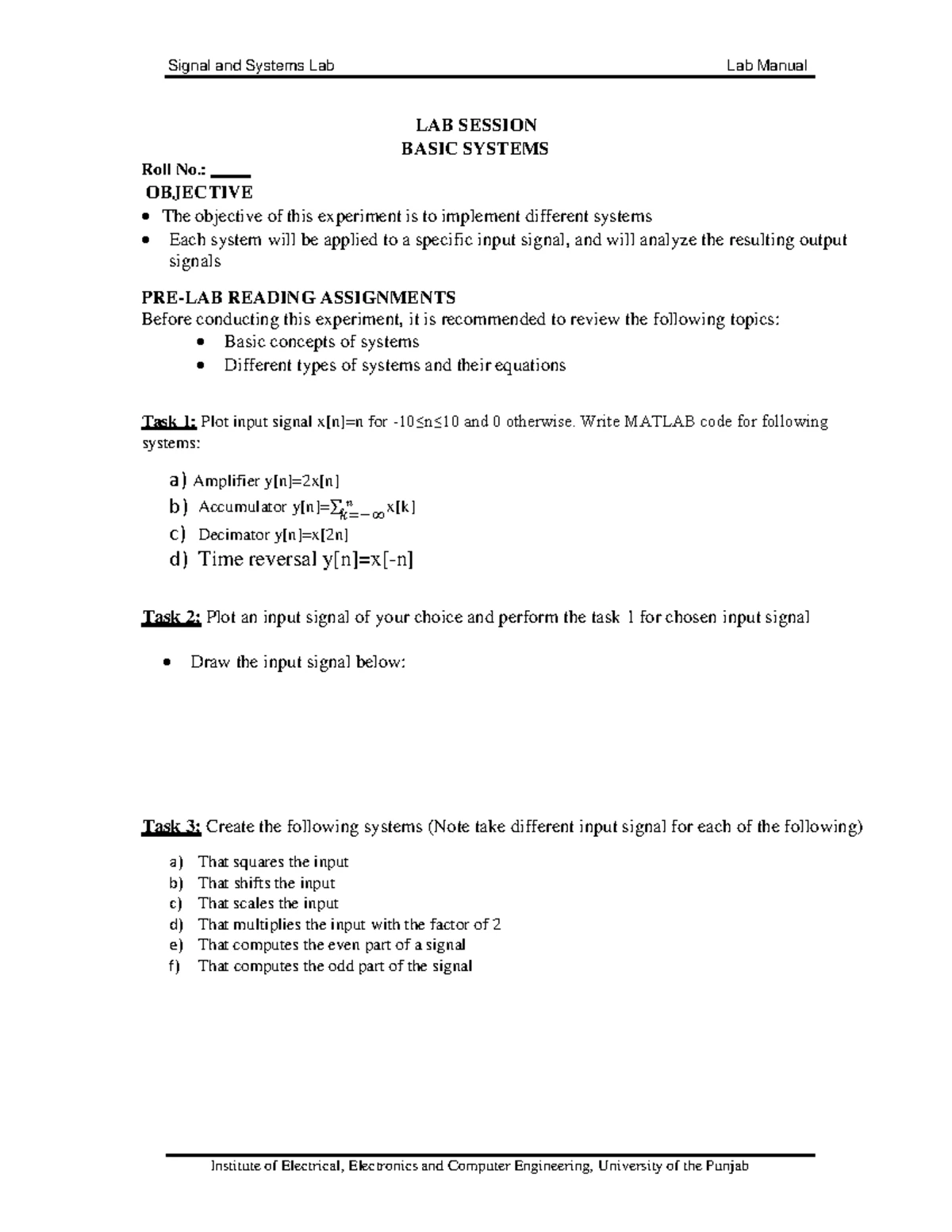 LAB Session 2 - Practical lab experiment - EXPERIMENT # 2. 1 ...