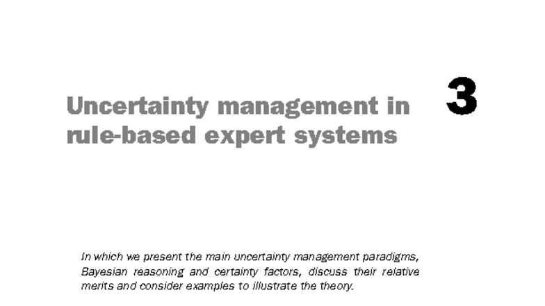 Unit 5 - Cloud Computing: Uncertainty Management in Expert Systems ...