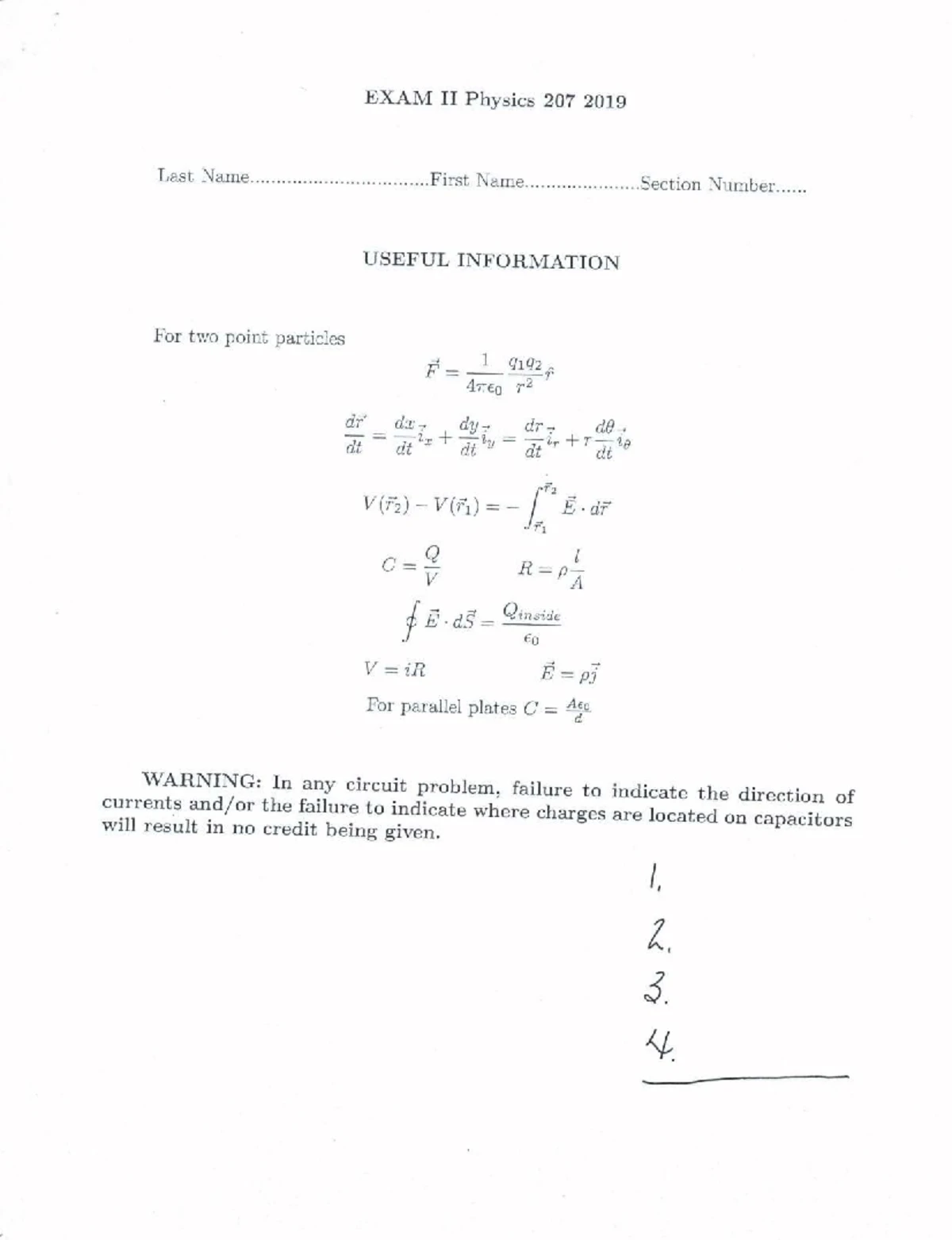 Equation sheet for physics 1 exam 3: key constants and concepts - Studocu