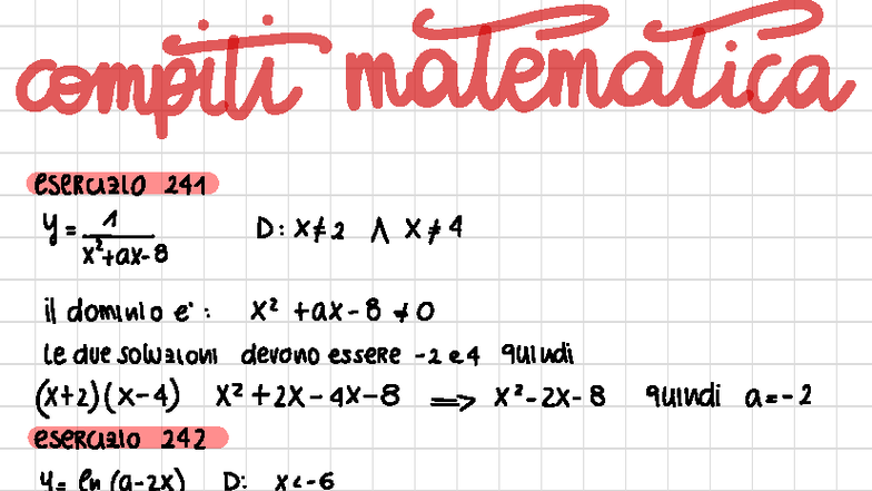 Compiti Matematica SOW210N1: Esercizi Svolti in Classe - Studocu
