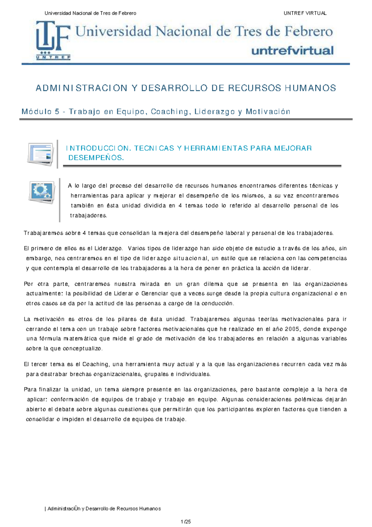 UNTREF VIRTUAL: Módulo 5 - Trabajo en Equipo, Coaching, Liderazgo y ...