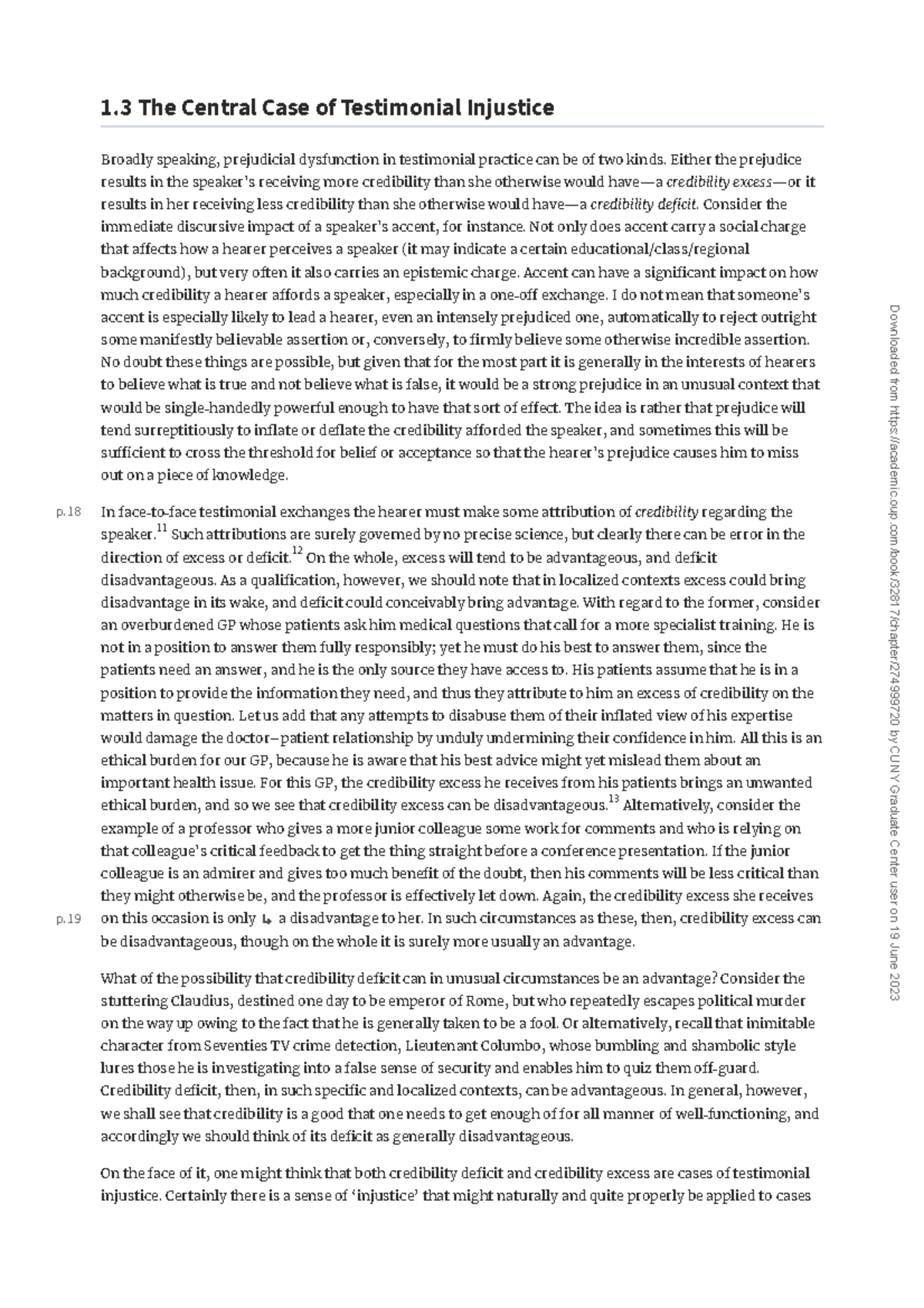 Analyzing Testimonial Injustice: Credibility and Identity Biases in ...