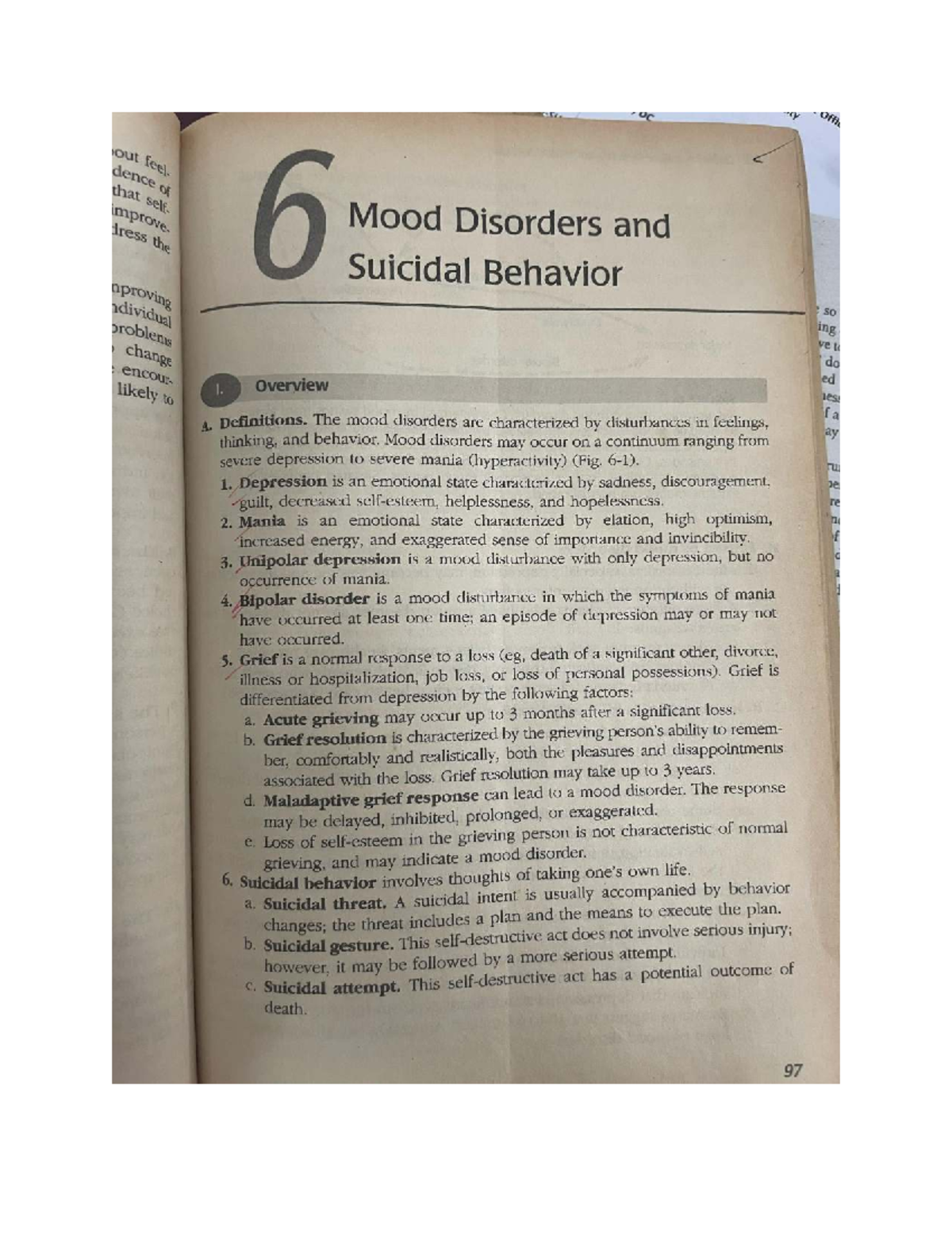 Mood Disorders and Suicidal Behavior Overview - ACBJAB - Studocu