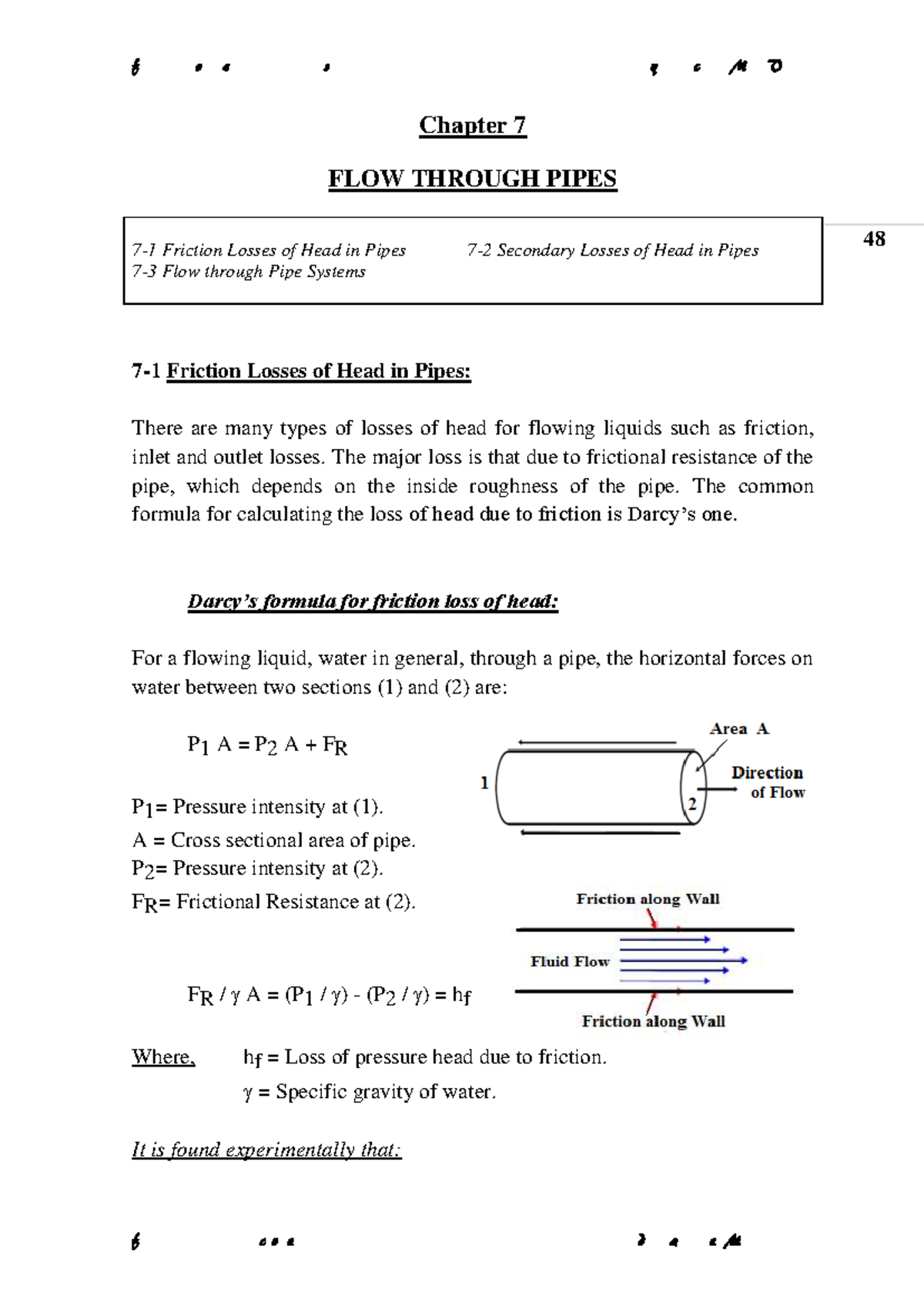 CVE 214 Fluid Mechanics Chapter 7: Flow Through Pipes and Friction ...