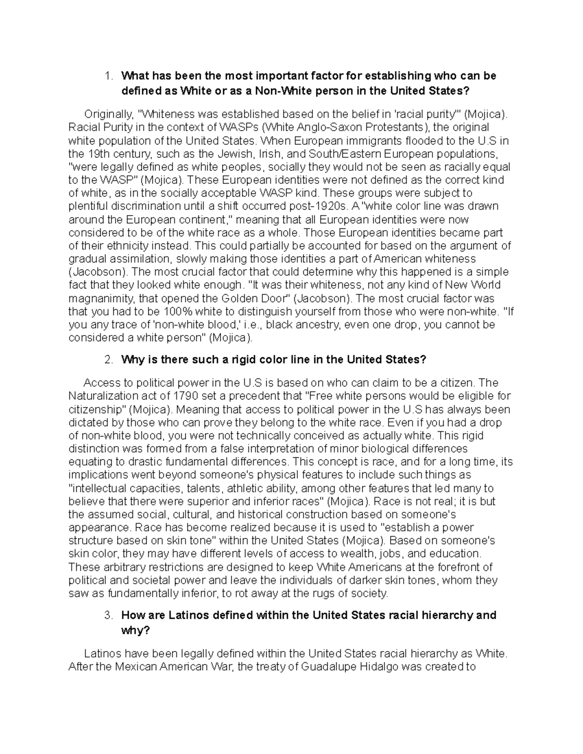 U.S. Racial Hierarchies: An In-depth Analysis by Emilio Gomez - Studocu