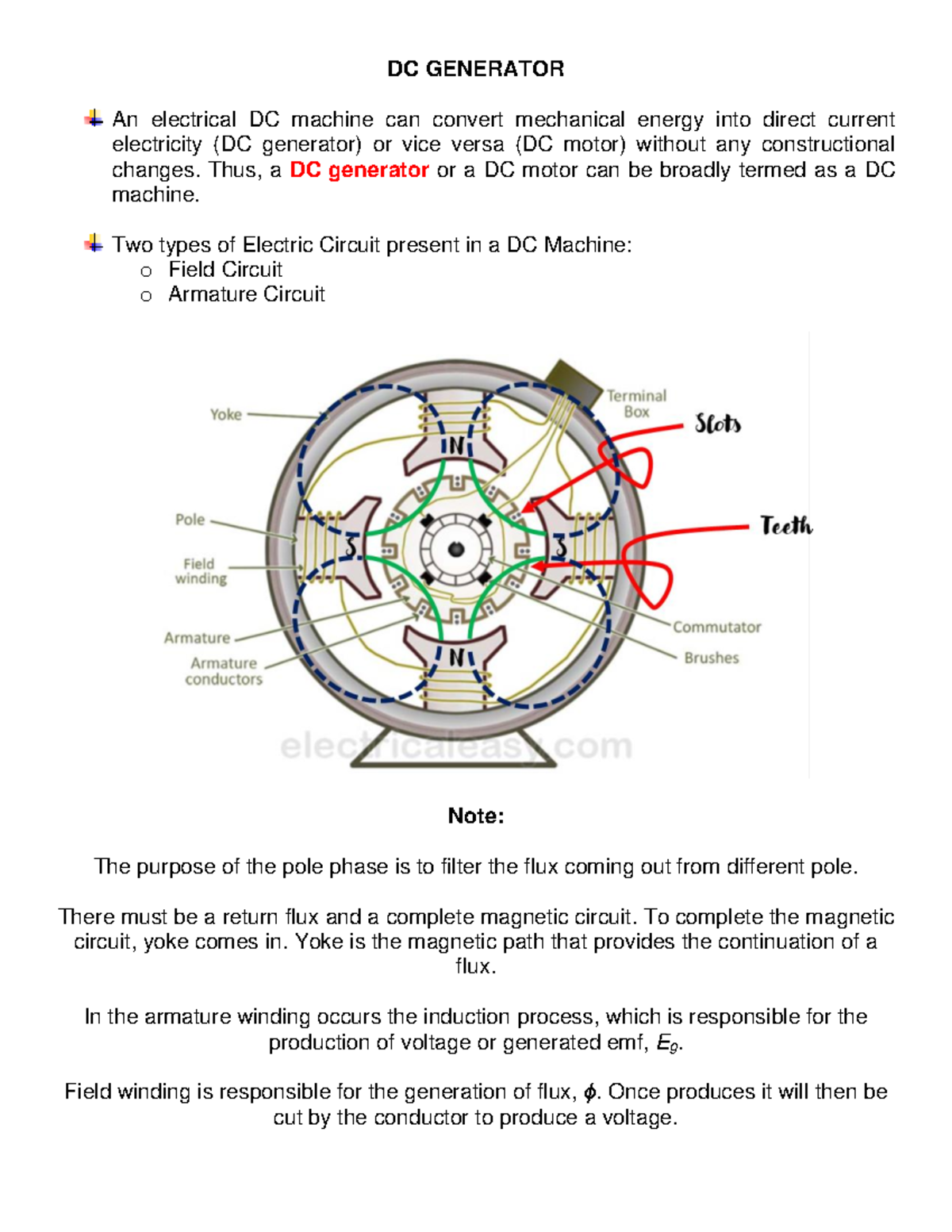 DC Generator - DC GENERATOR An electrical DC machine can convert ...
