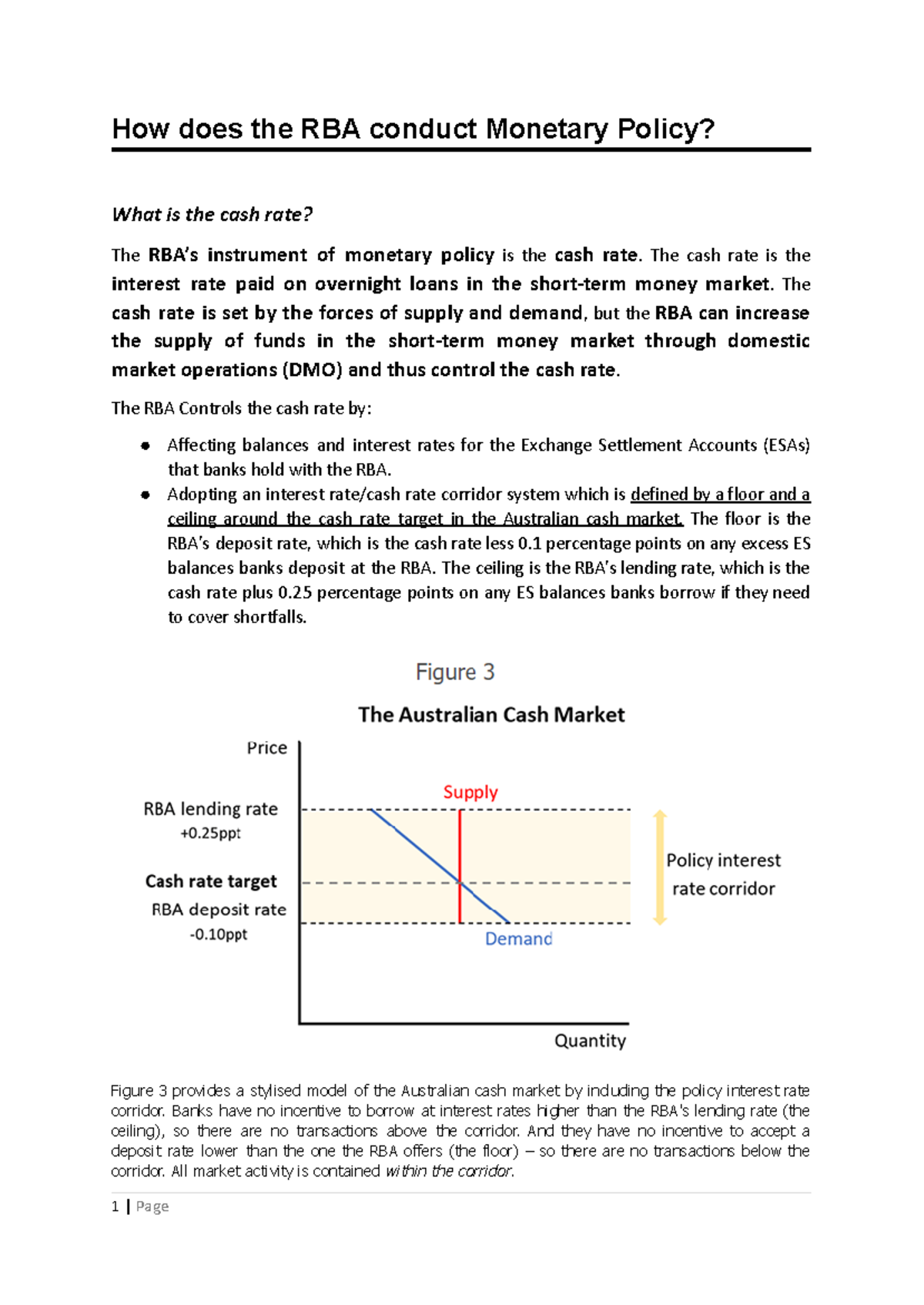 Understanding RBA Monetary Policy: Cash Rate & Economic Impact - Studocu