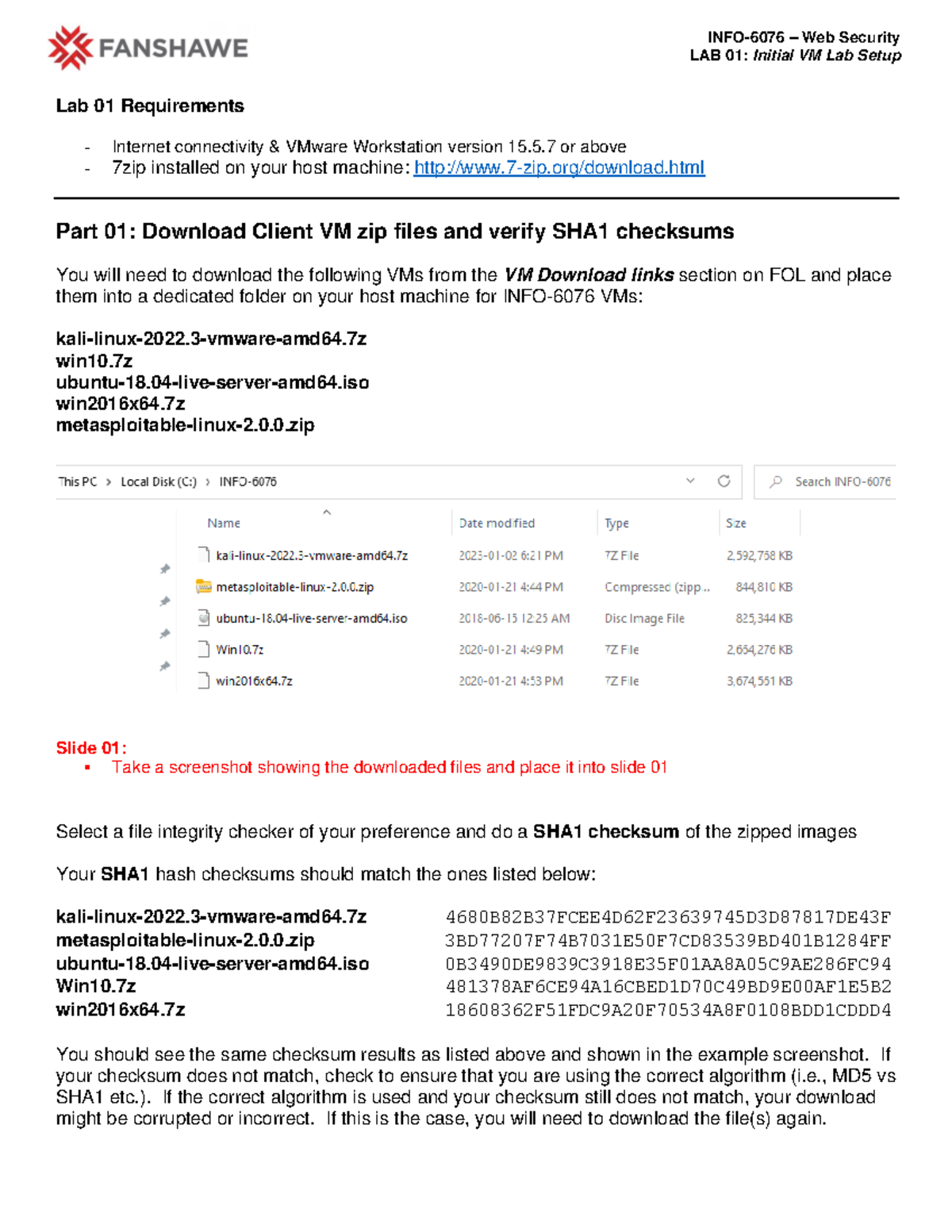 INFO-6076 LAB 01: VM Setup and Configuration Guide - Studocu