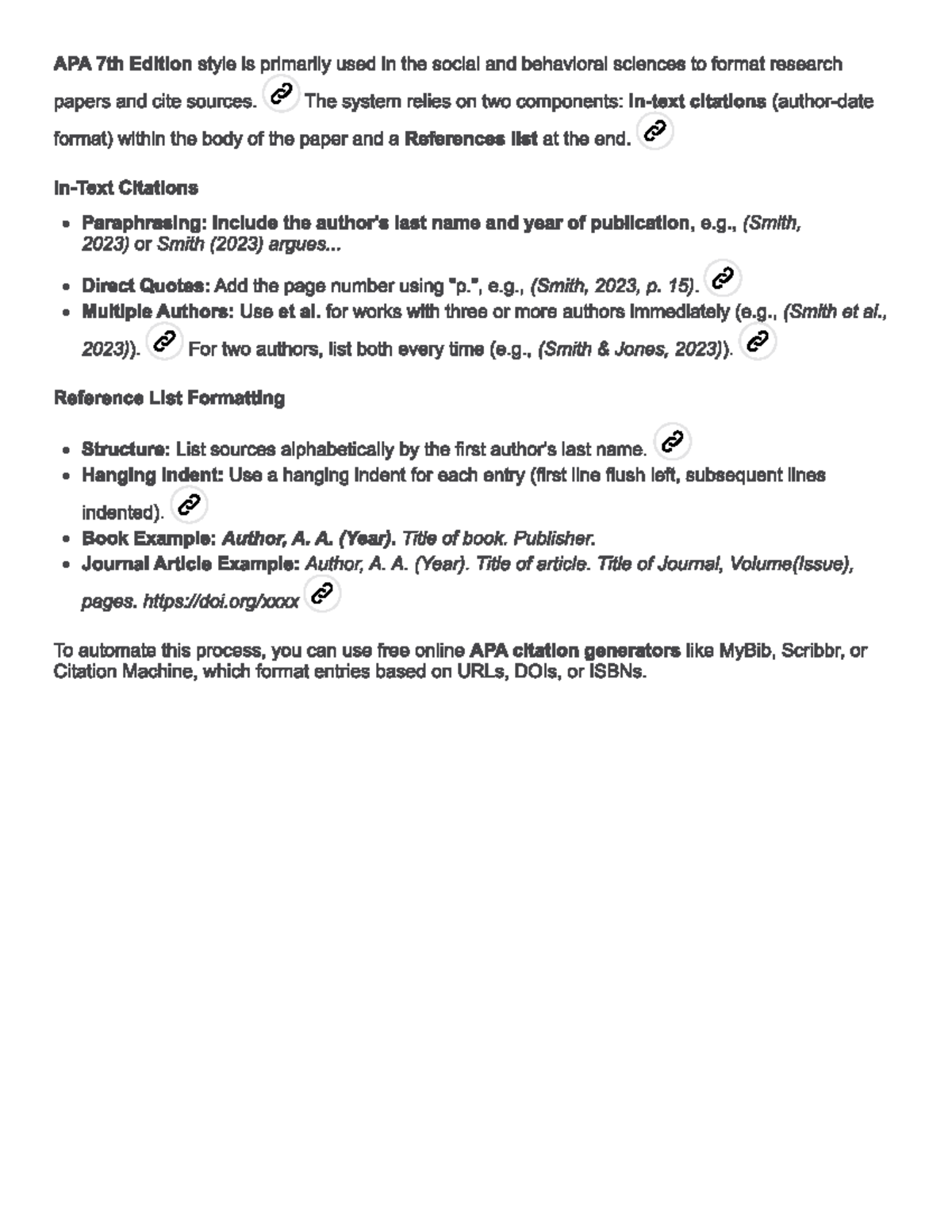APA 7th Edition Citation Examples for Research Papers - Studocu