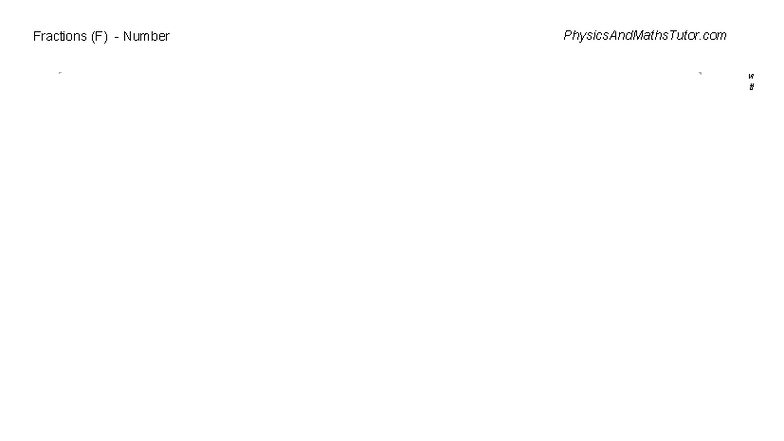 Fractions (F) MA - Comprehensive Study Guide for Math Concepts - Studocu