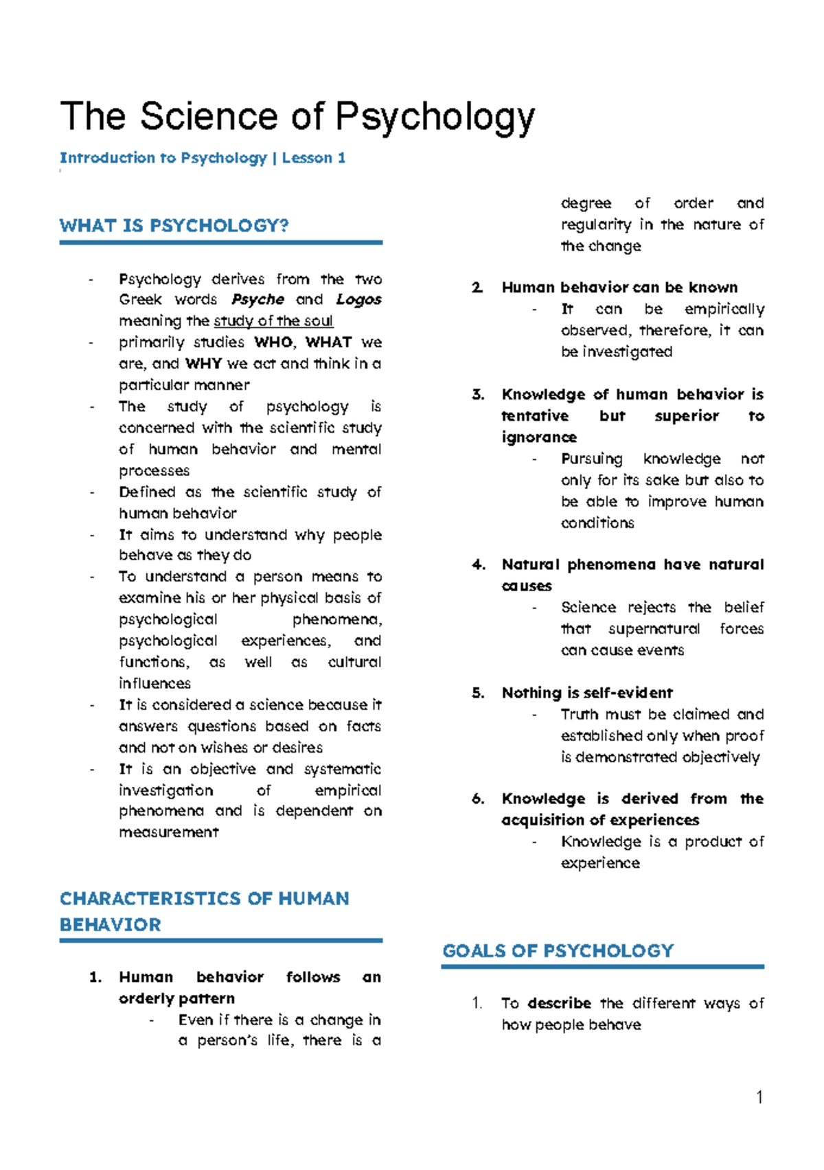Science of Psychology - Intro to Psych - The Science of Psychology ...