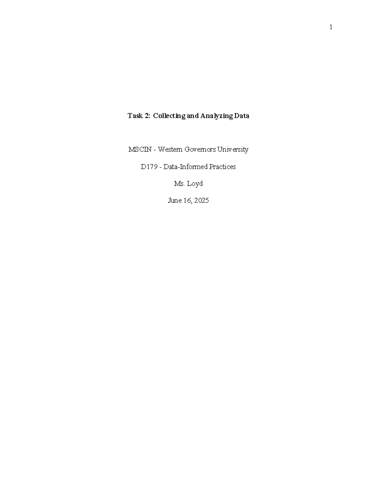 Task 2: Data Collection & Analysis on ELL Reading Comprehension MSCIN ...