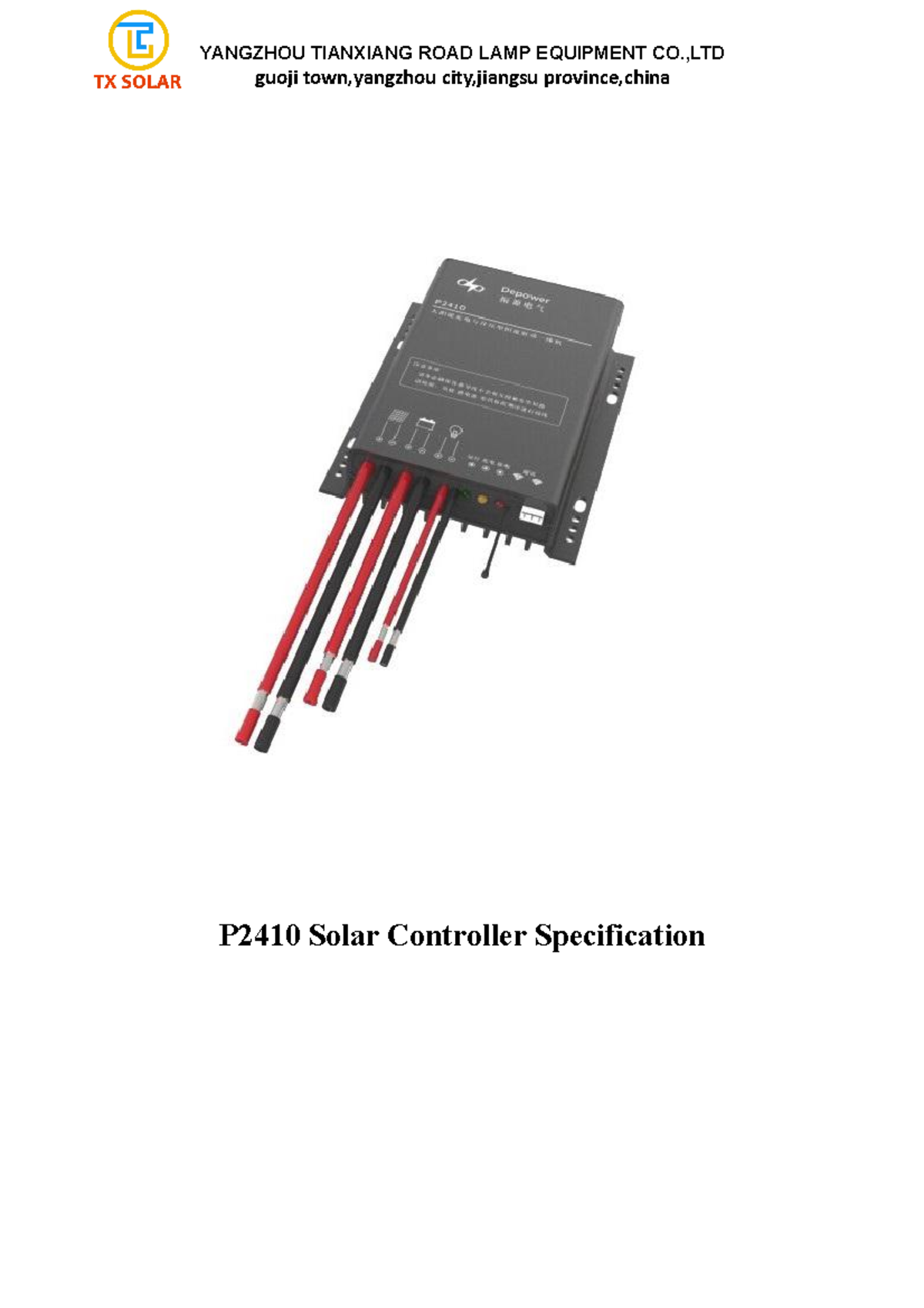 P2410 Solar Controller Specification Details and Features - Studocu