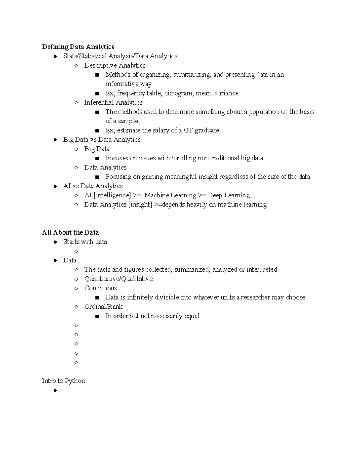 Module 2: Python and stats 101 - Understanding data analytics methods ...