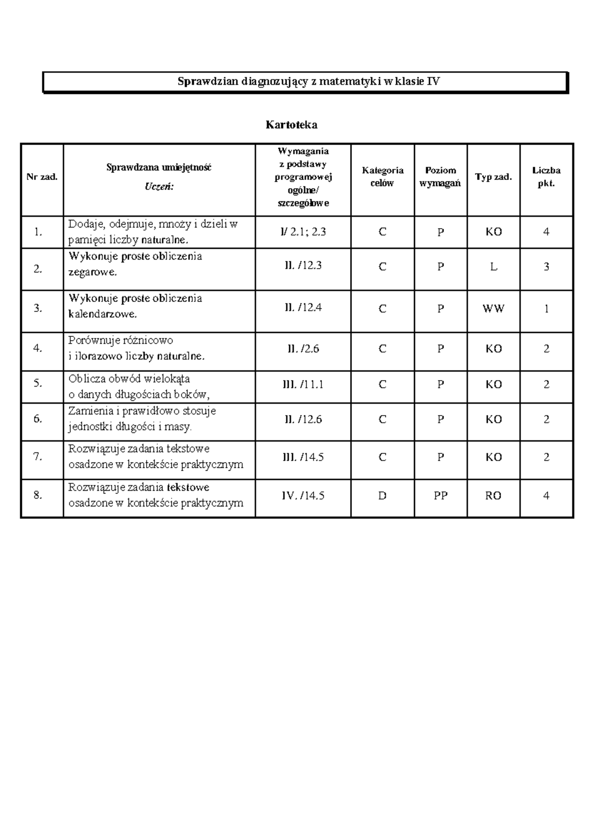 Sprawdzian Diagnozujący Z Matematyki Doc www.studocu.com