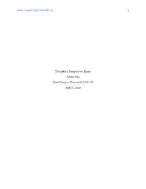 Soc 102 - Theoretical Perspectives: Core Sociological Theories Analysis ...