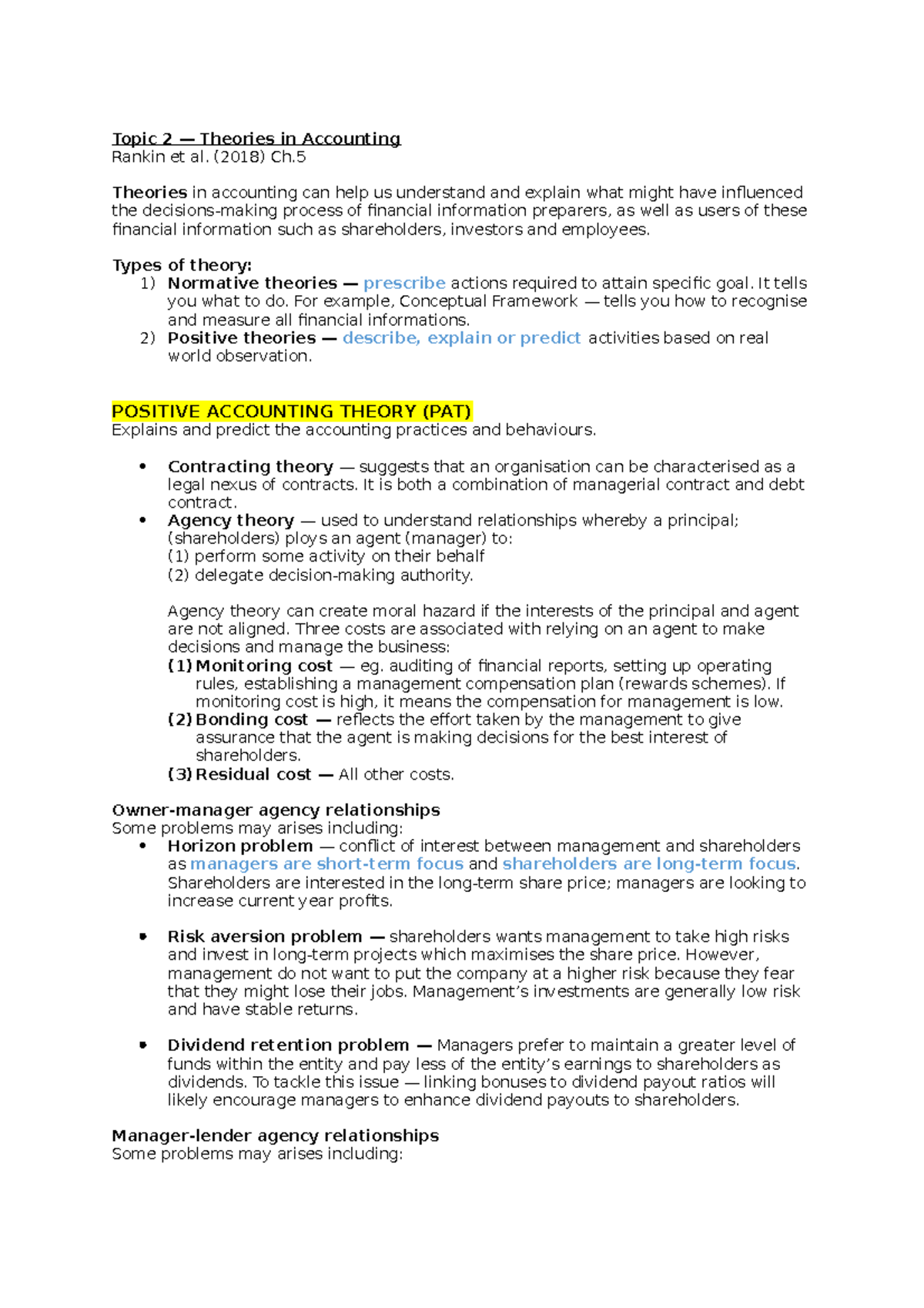 Topic 2 Theories in Accounting - Topic 2 — Theories in Accounting ...