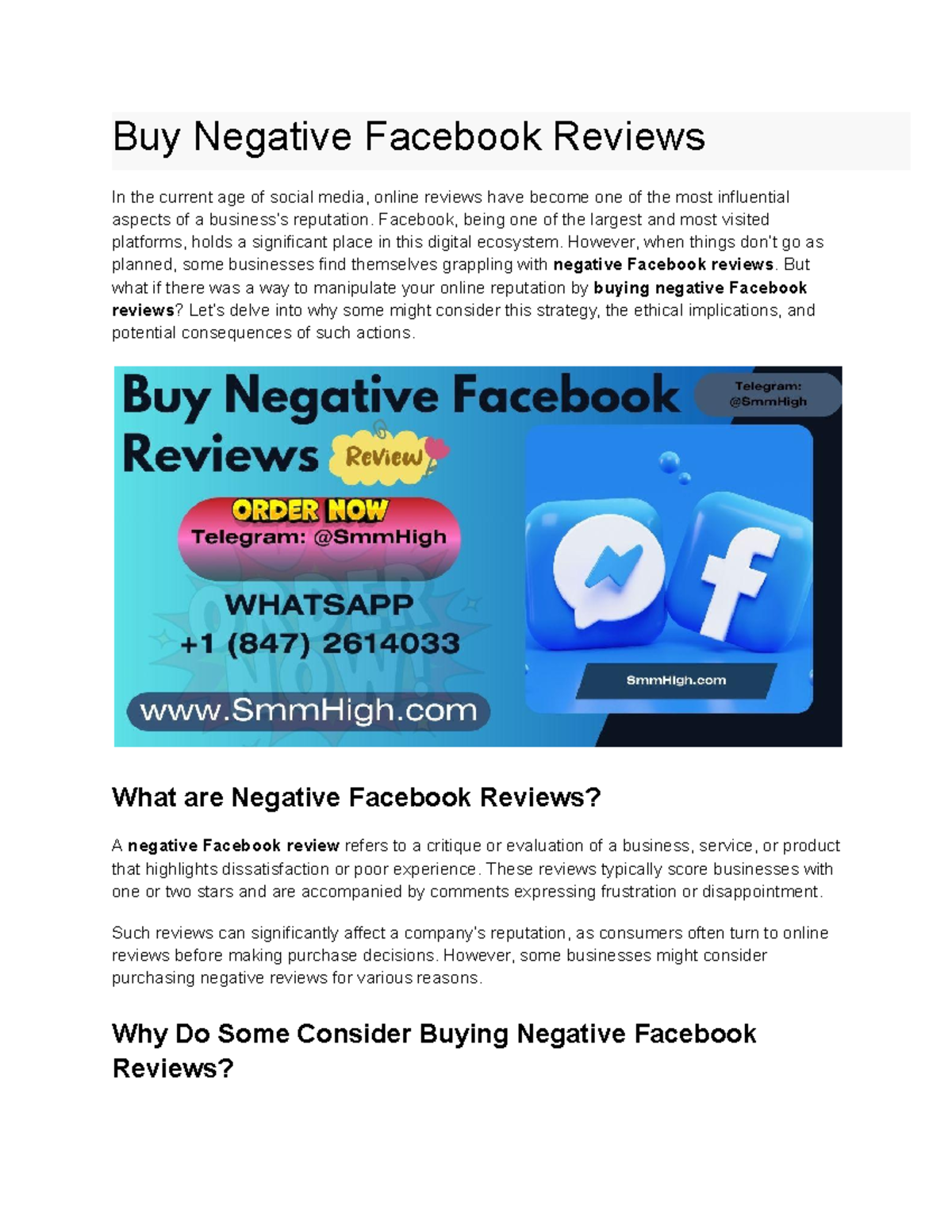 Buy Negative Facebook Reviews - Facebook, being one of the largest and ...