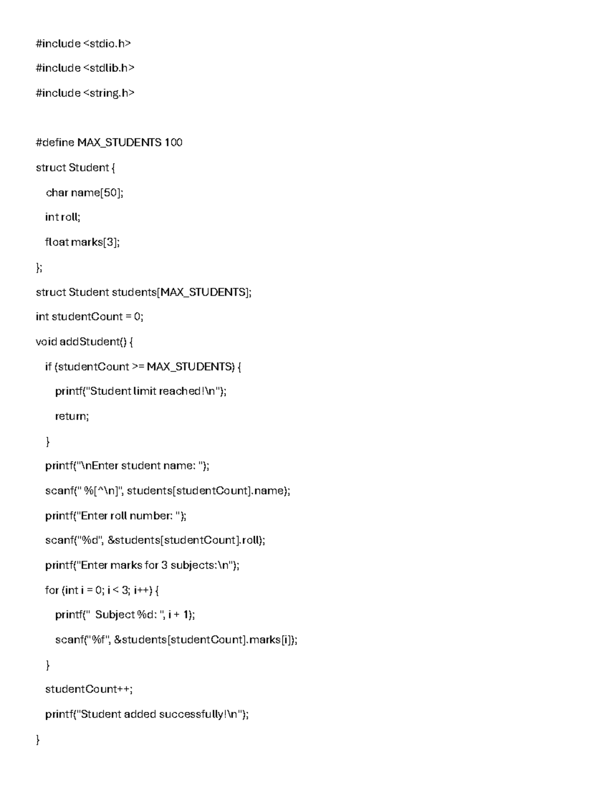 Student Management System Implementation - PF Assignment 3 - Studocu