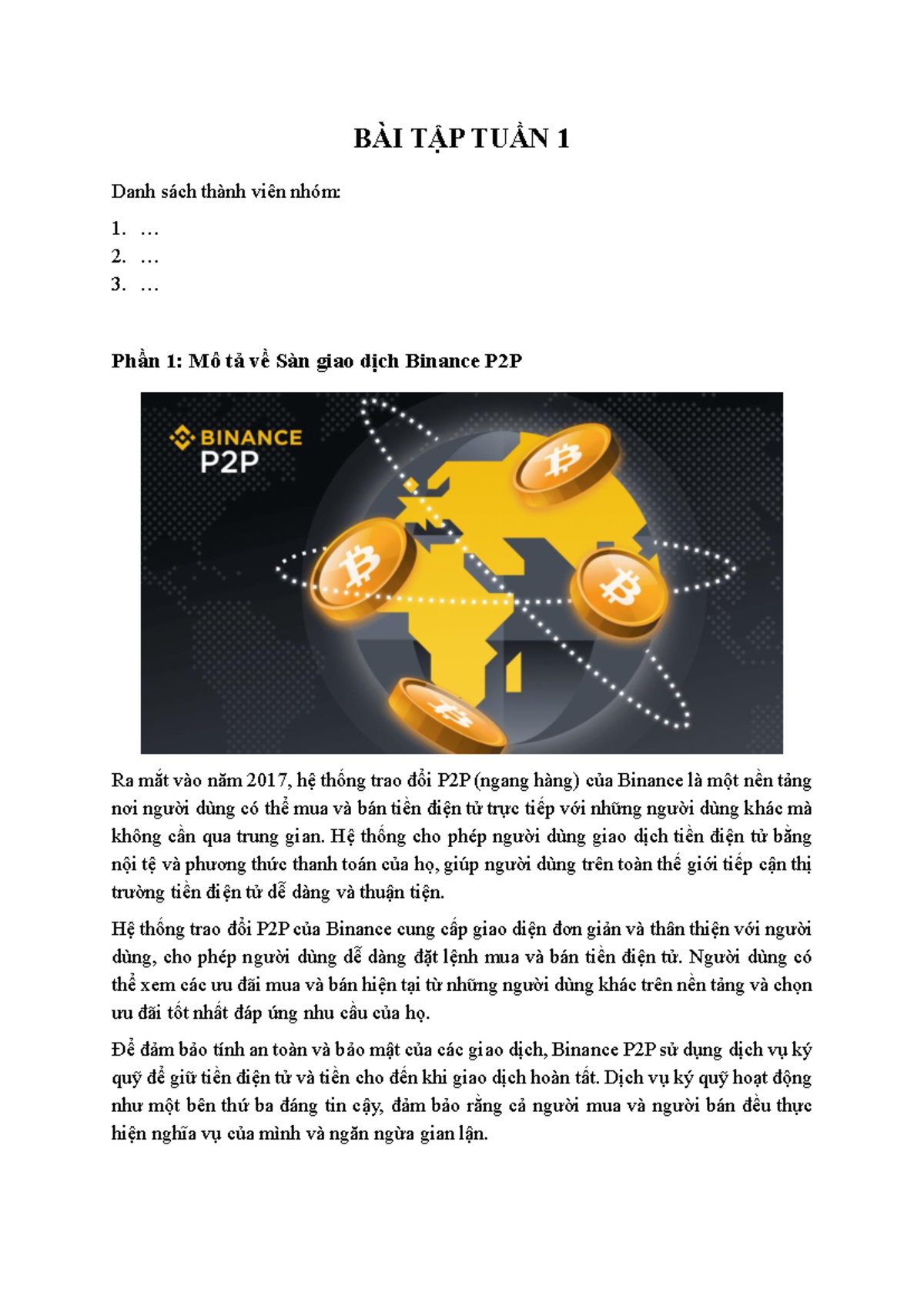 Hệ thống Giao dịch Binance P2P: Mô Tả & Kết Quả Đạt Được - Studocu