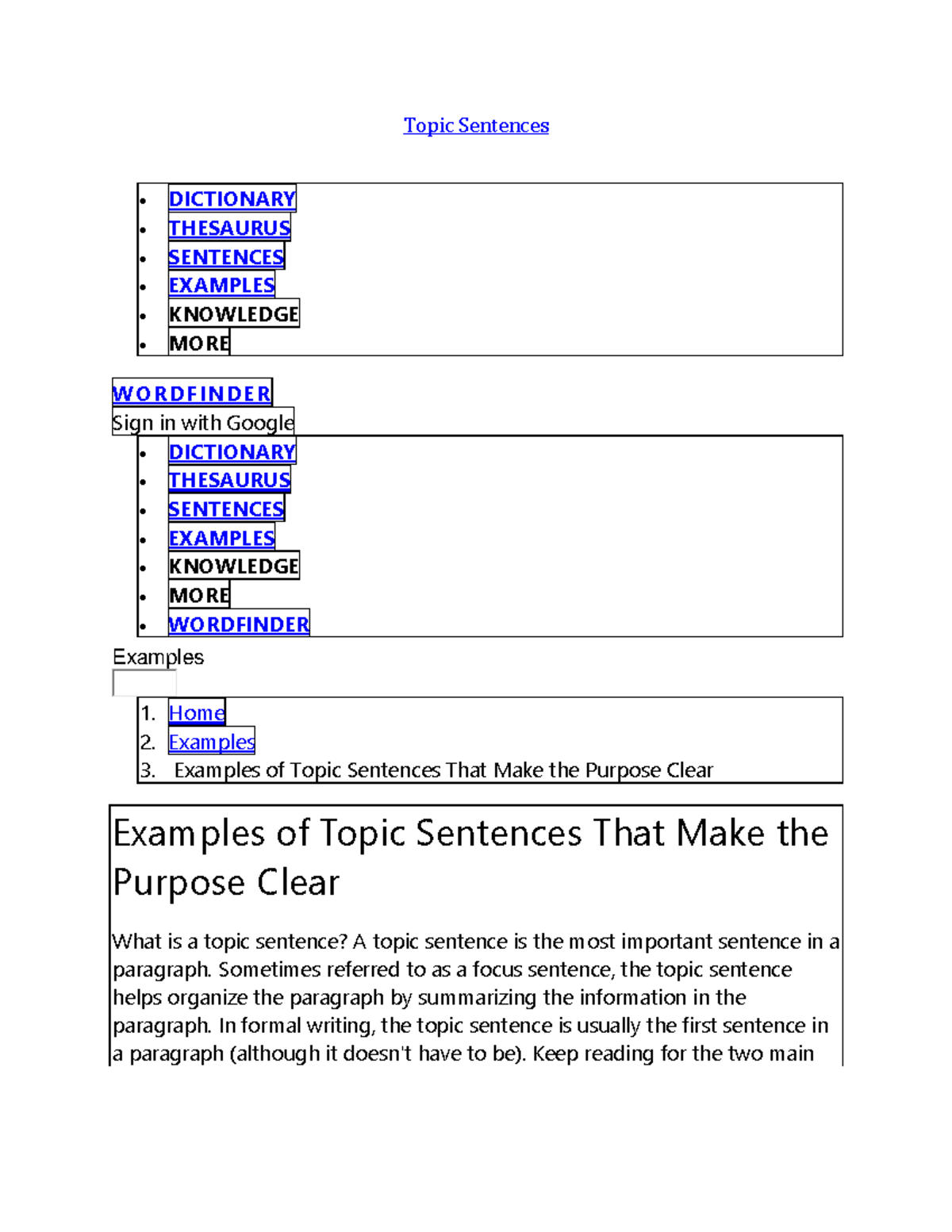 Examples of topic sentences for effective writing techniques - Studocu