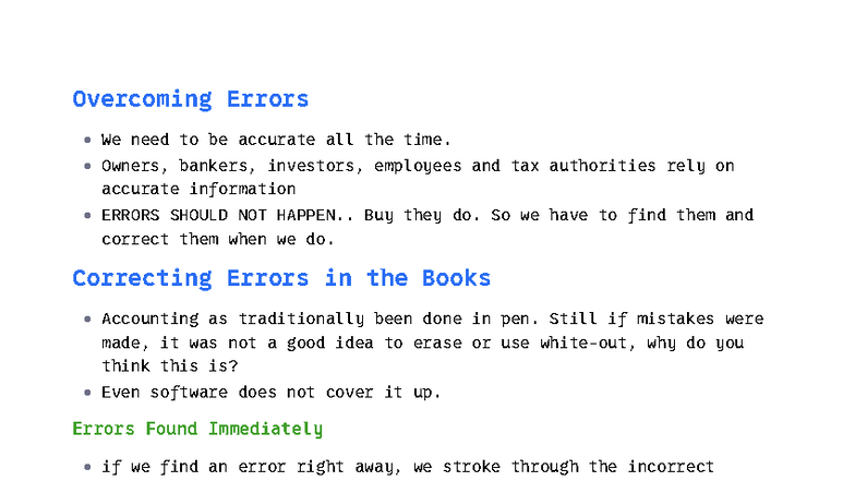 Correcting Accounting Errors: Strategies and Techniques - Studocu