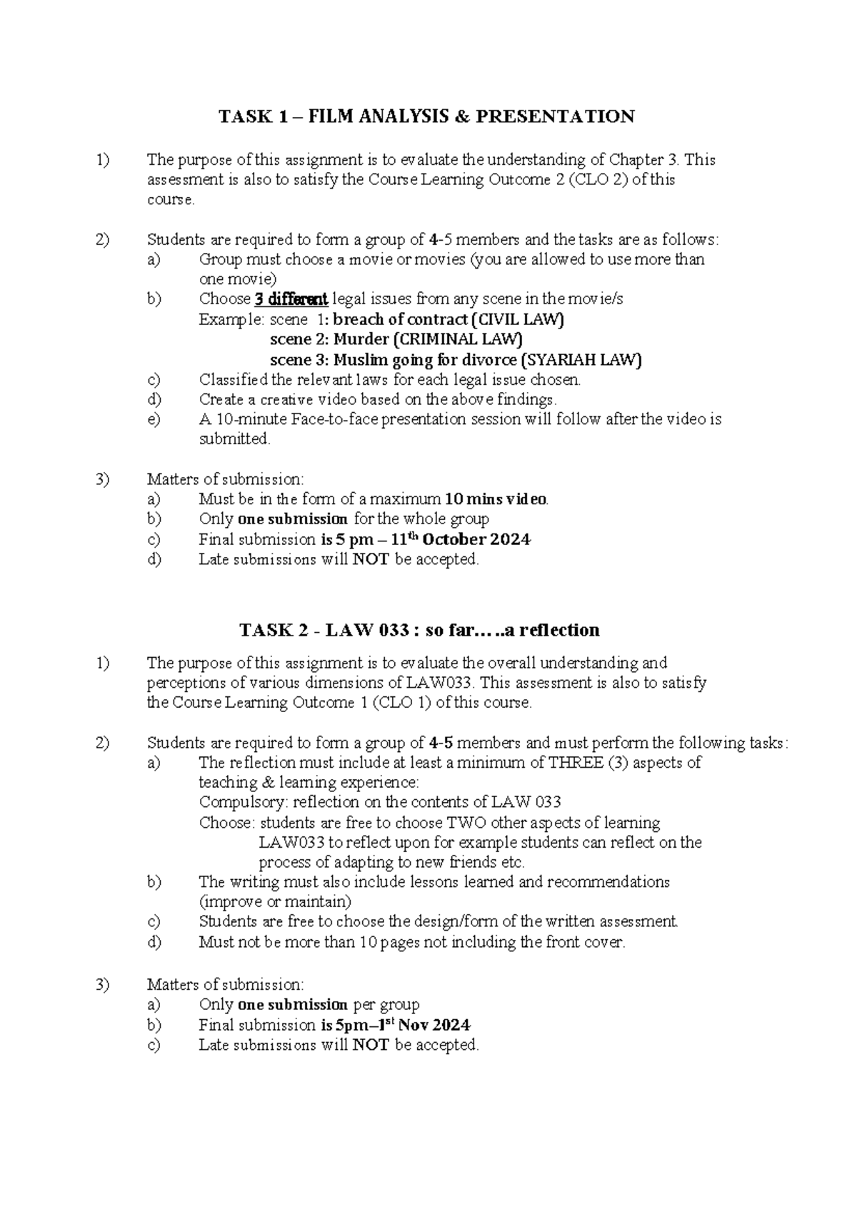 Document - assignment - TASK 1 – FILM ANALYSIS & PRESENTATION The ...