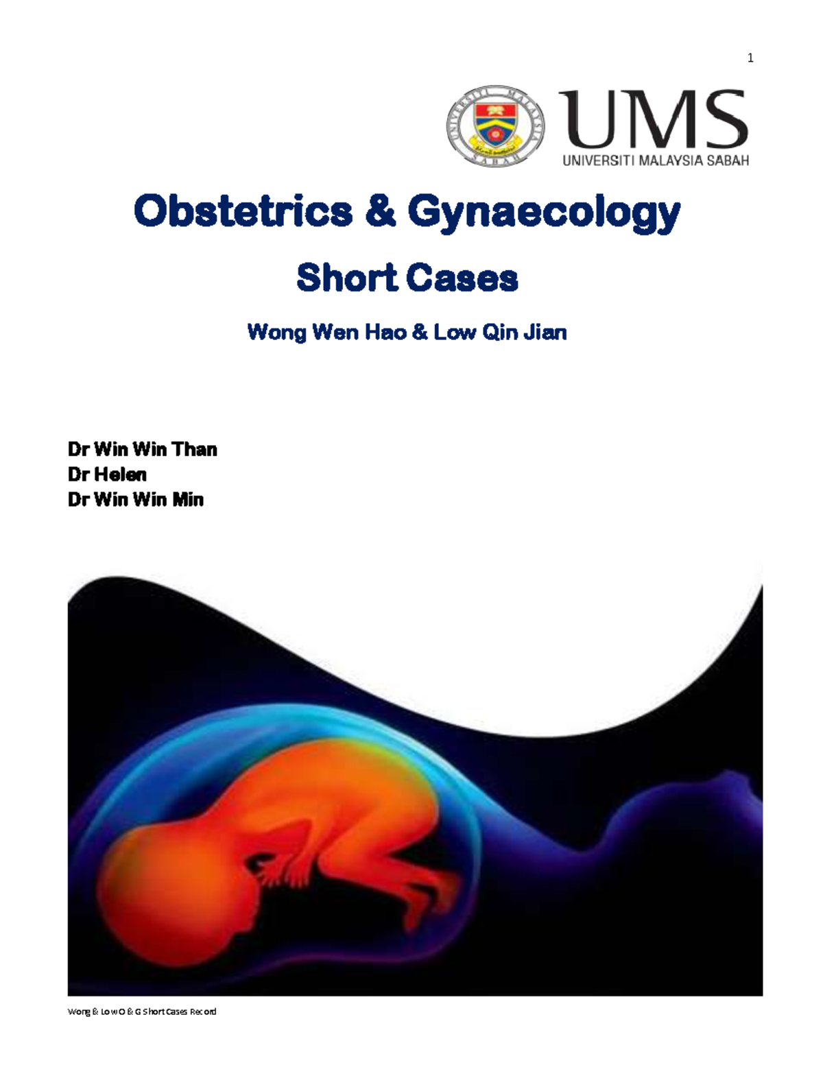 UMS O&G Short Cases: Gynaecology & Obstetrics Examples - Document Preview