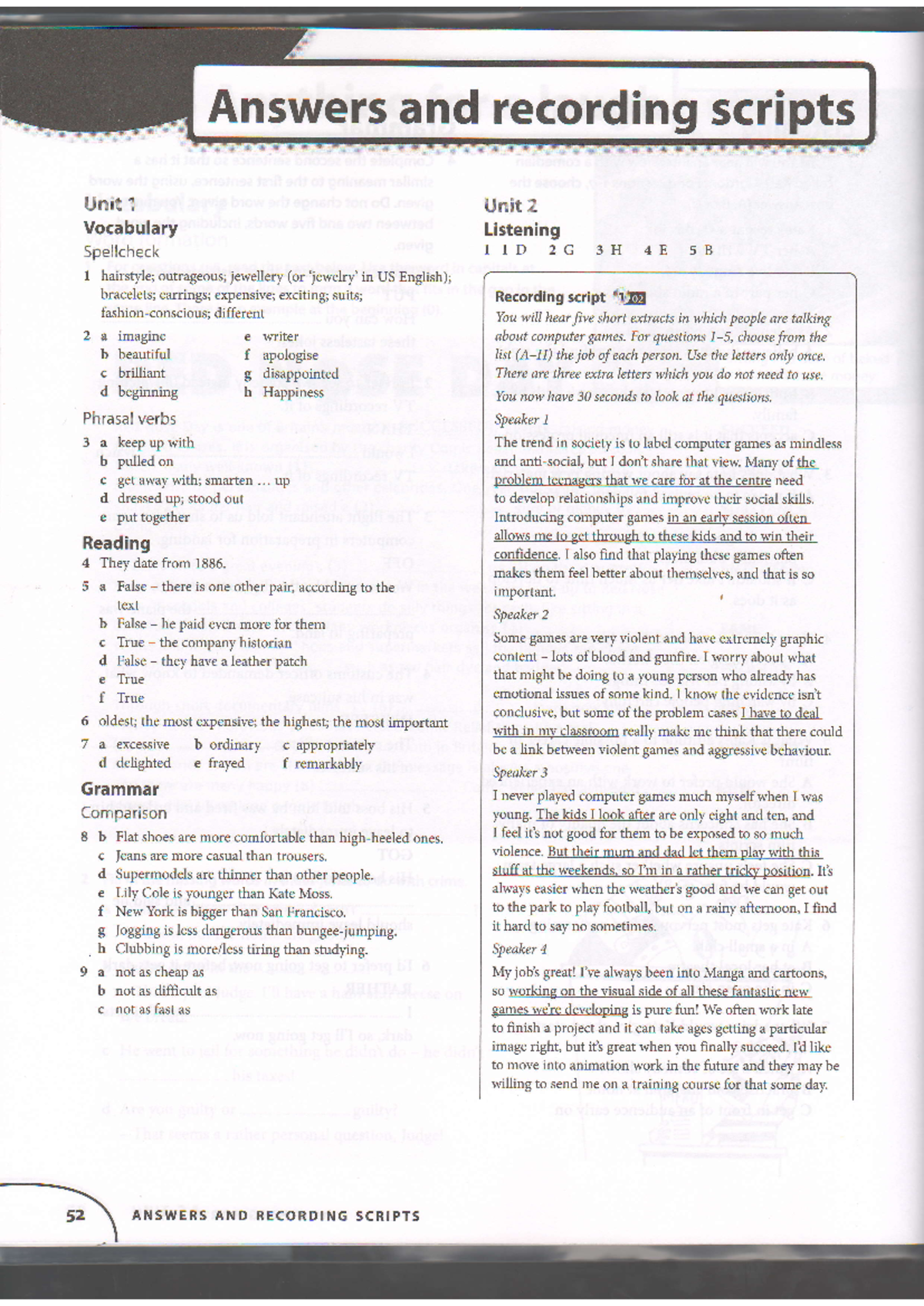 Objective First Workbook Answers: Vocabulary, Listening & Grammar Guide ...