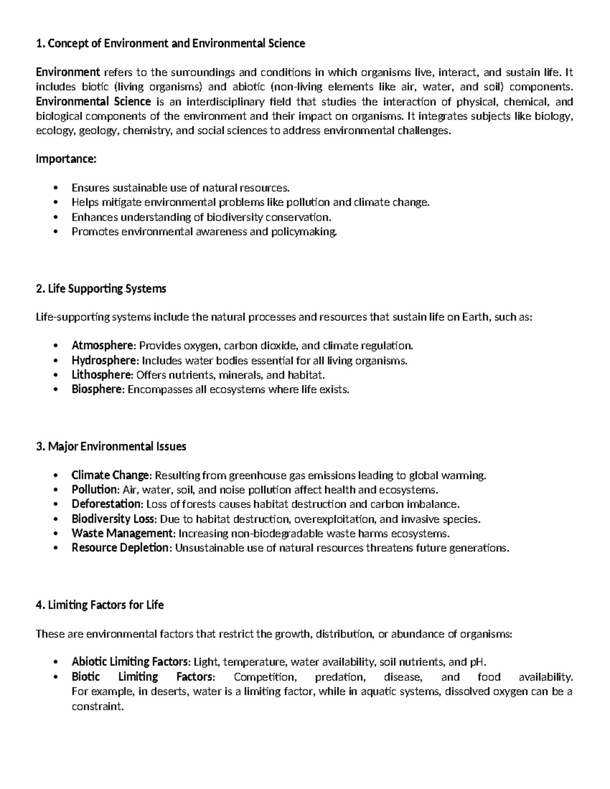 Environmental Science Overview: Key Concepts and Issues - ENV 101 - Studocu