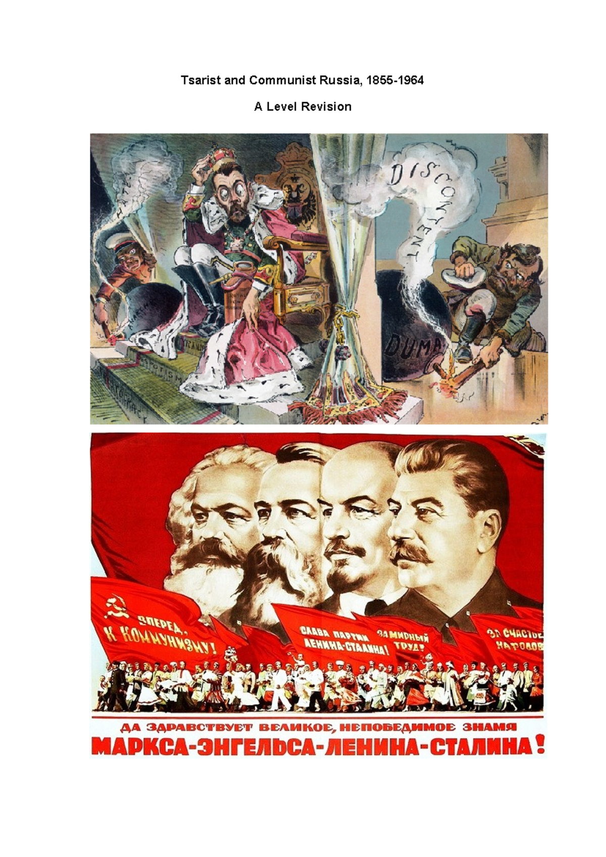Revision Guide for Year 2 A-Level: Tsarist & Communist Russia - Studocu