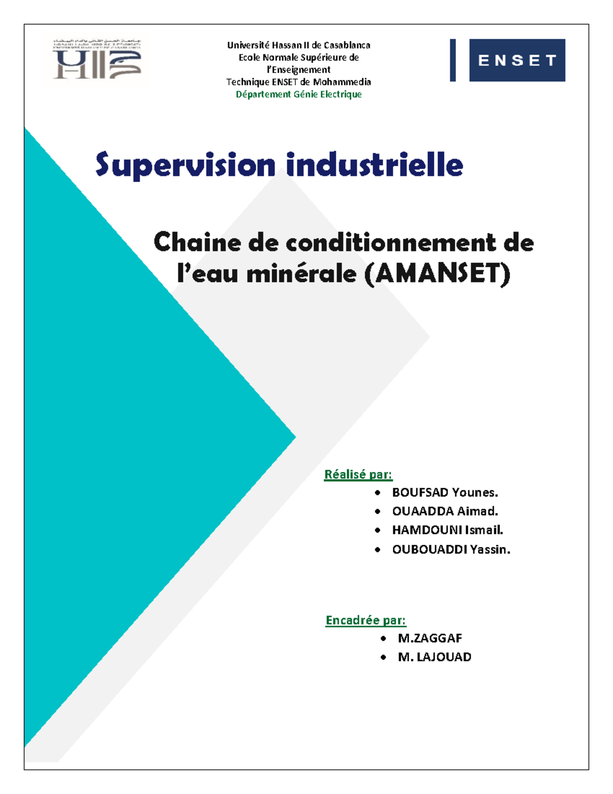 Rapport Mini Projet ENSET: Automatisation de la Chaine de ...
