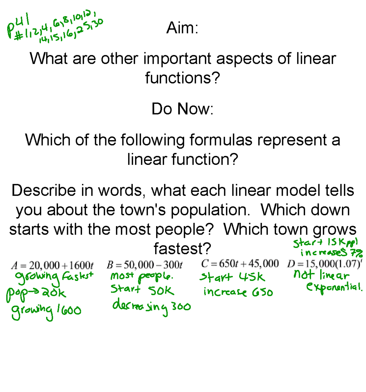 Geometry of Linear Functions: Key Concepts and Homework (MATH 101 ...