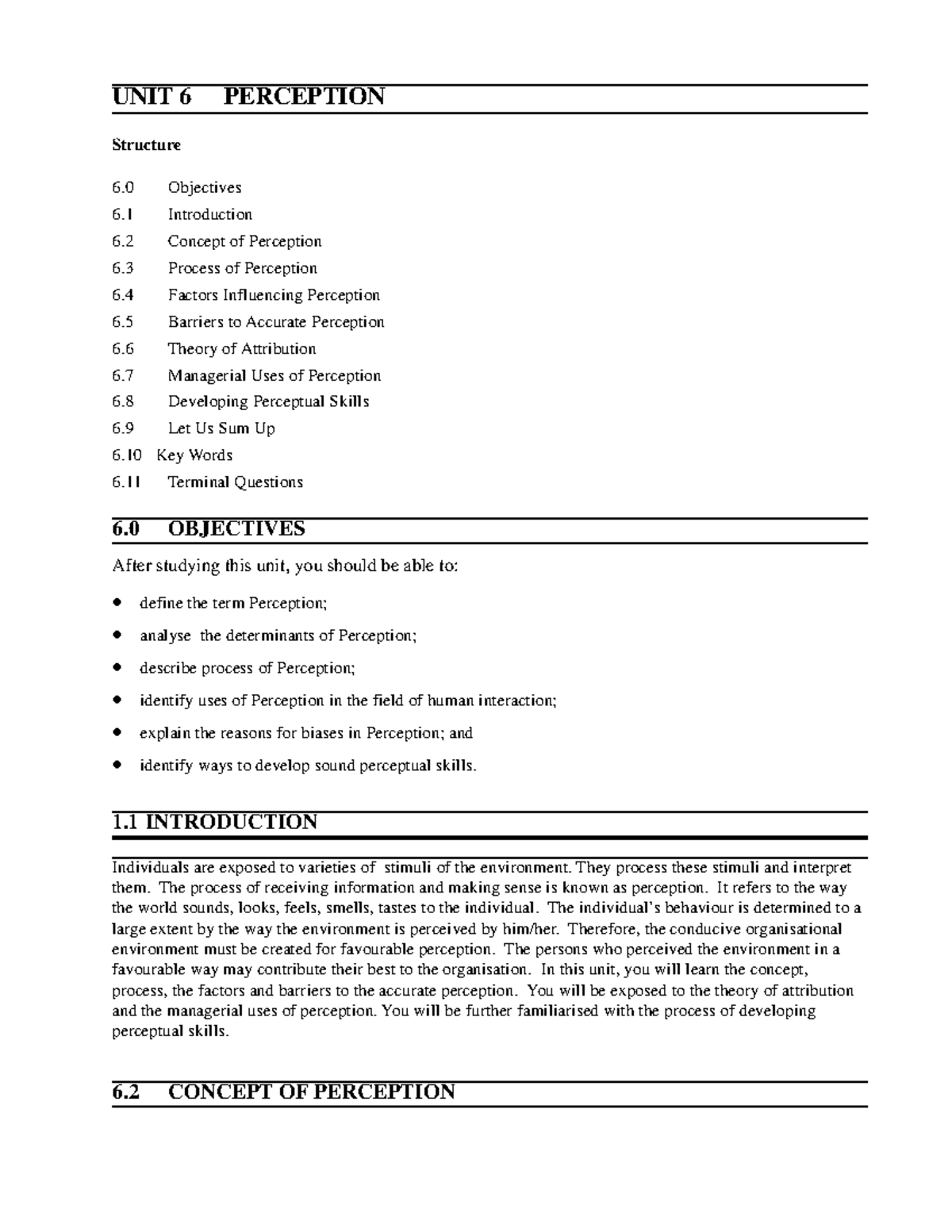 Unit 6: Perception - Key Concepts and Managerial Applications - Studocu