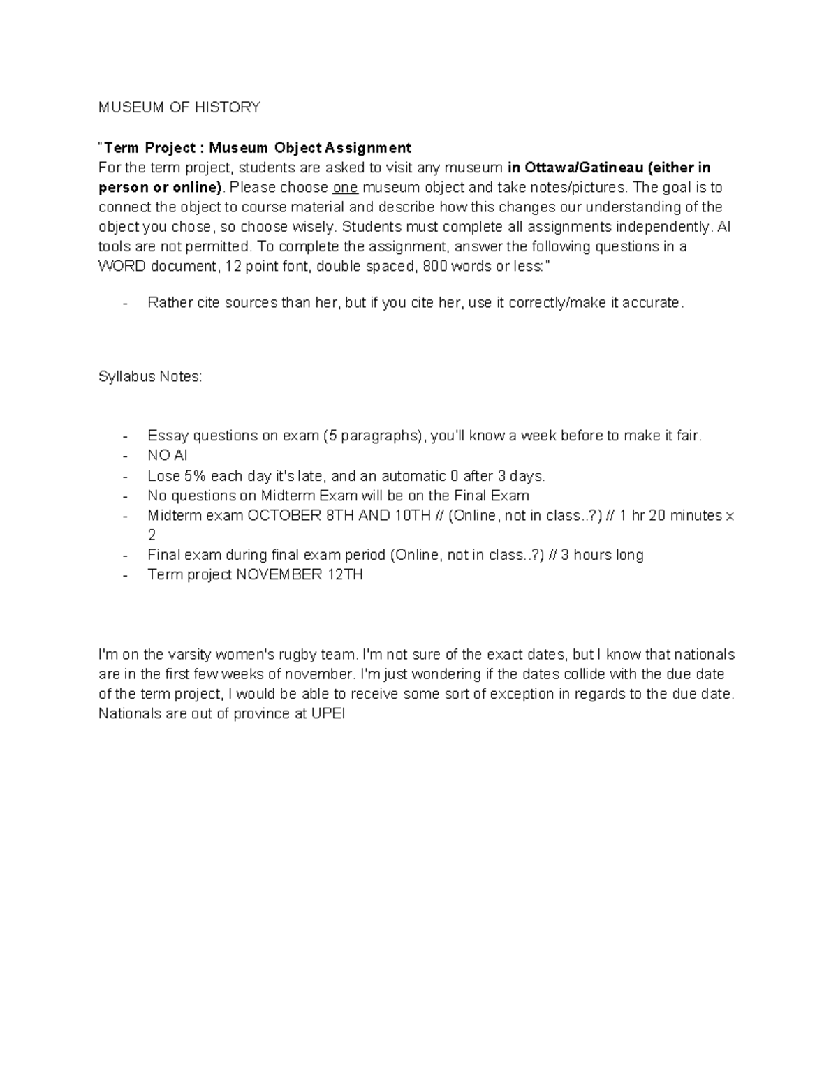 FEM1100 - Museum Object Assignment Project Overview and Guidelines ...