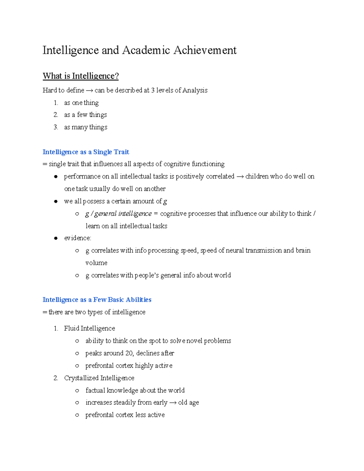 Dev & Ed Psych Ch 8 - Intelligence & Academic Achievement Notes ...