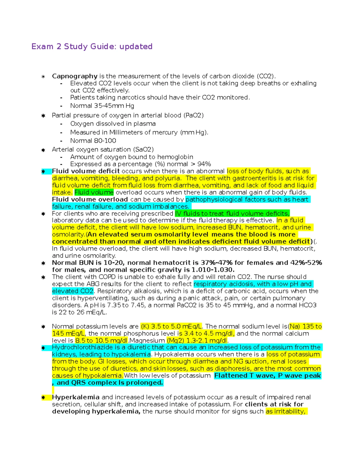 Case Study on Fluid & Electrolyte Balance - Chapter 13 (Nur III) - Studocu