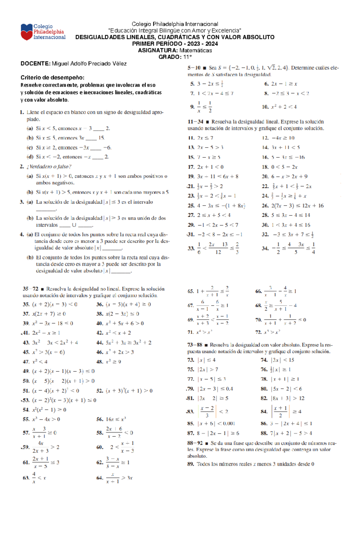 1697748196 Taller+2+ Inecuaciones+ Lineales+-+ Cuadráticas+Y+CON+ ...
