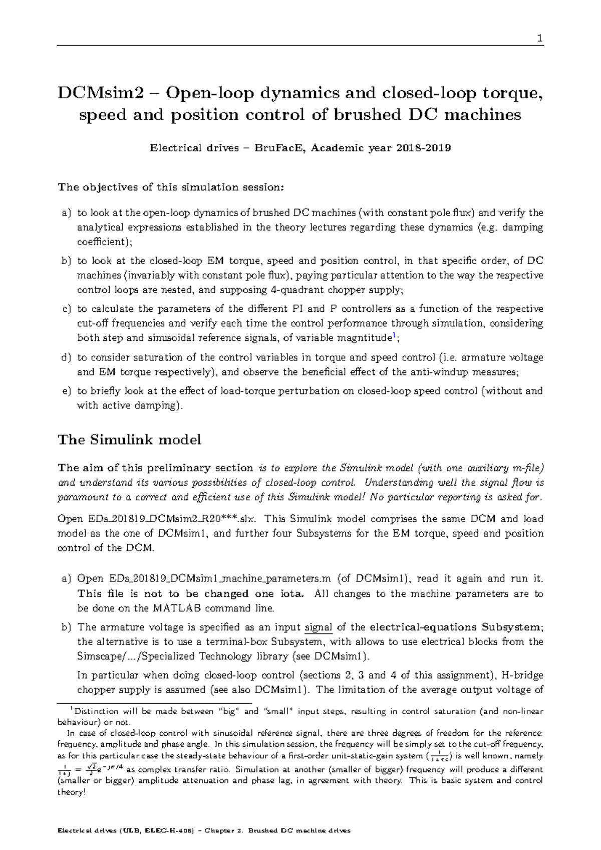 EDs 2018-19 DCMsim 2 - Brushed DC Machine Simulation Control Analysis ...