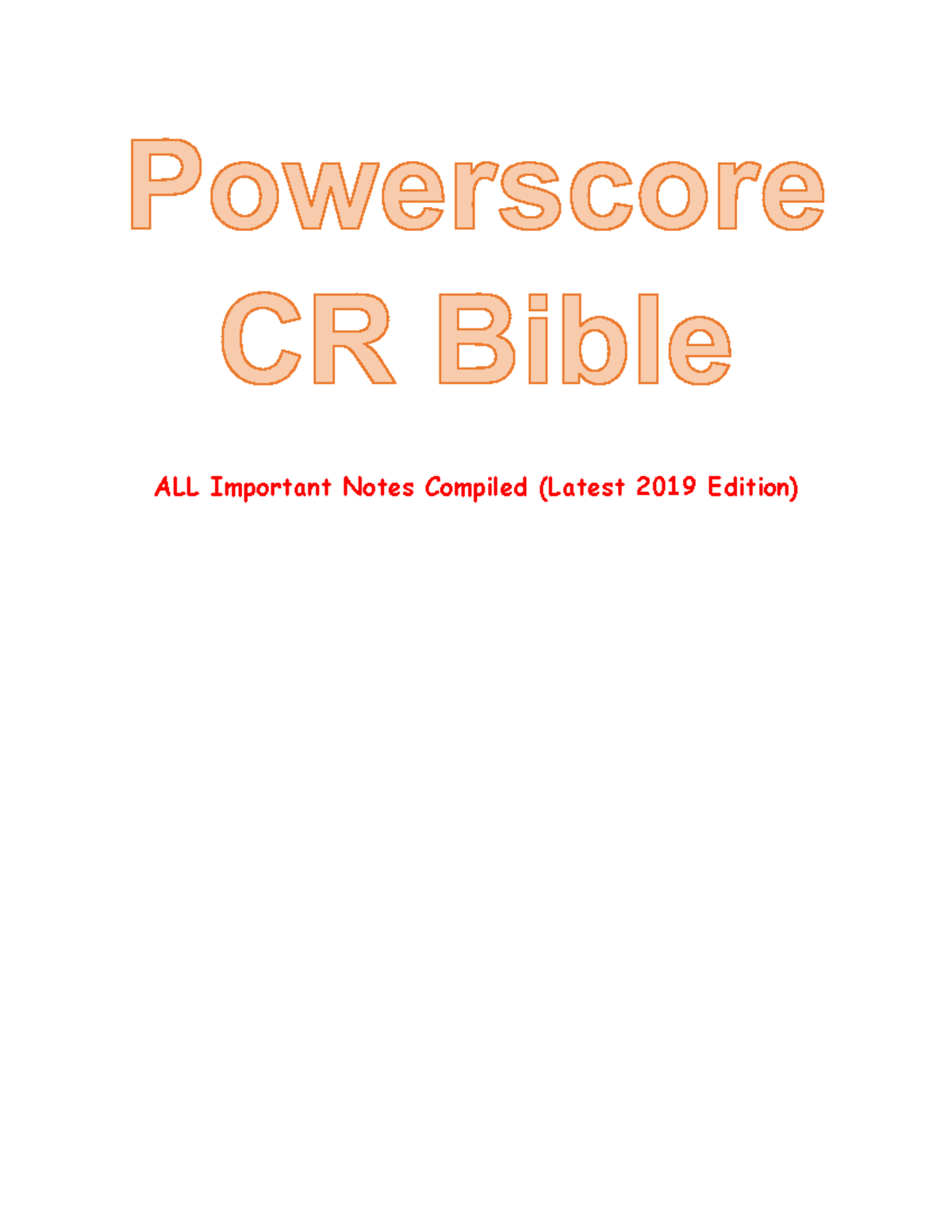 Powerscore CR Bibel Notes Compiled 2019 - ALL Important Notes Compiled ...