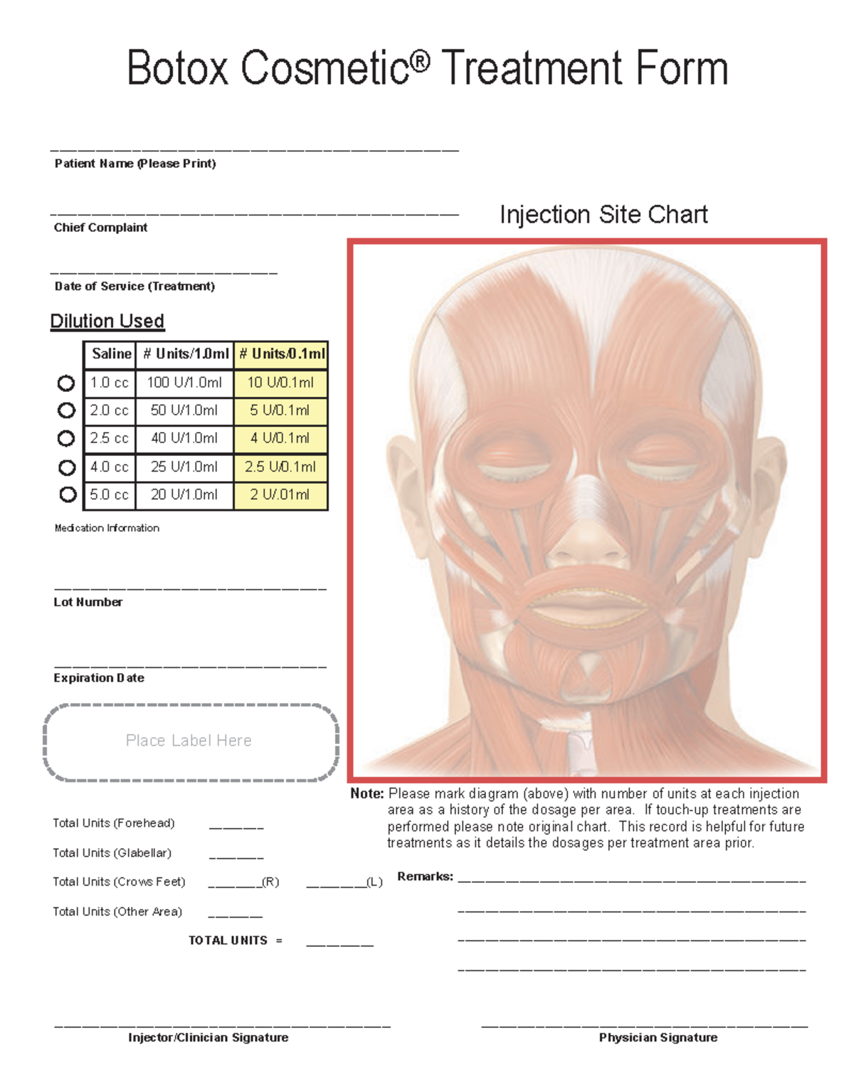 Botox Cosmetic Treatment Sheet for Beginners - Patient Guide - Studocu