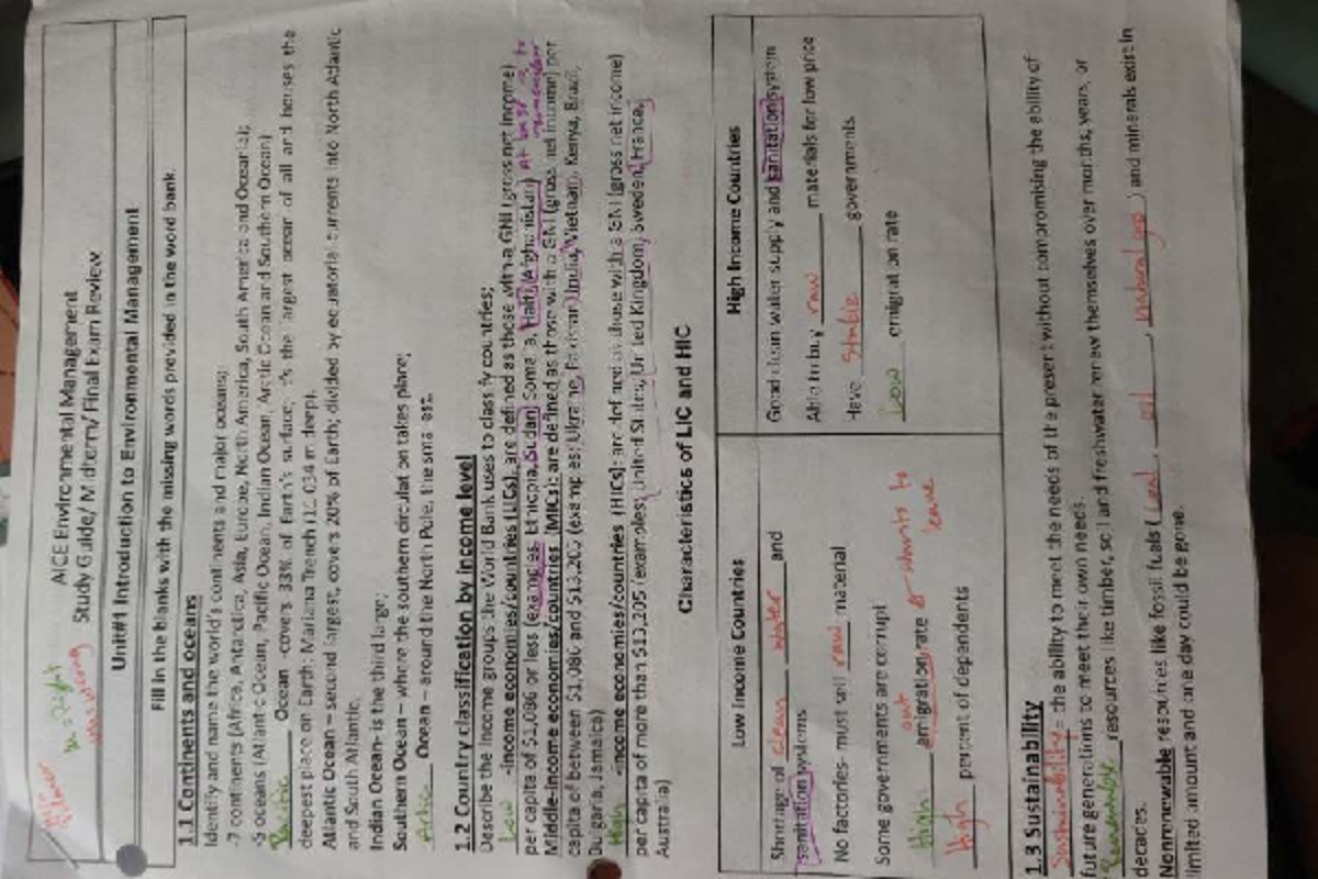Final Exam Review Notes for Course ABC123 - filmer in Right AICE ...
